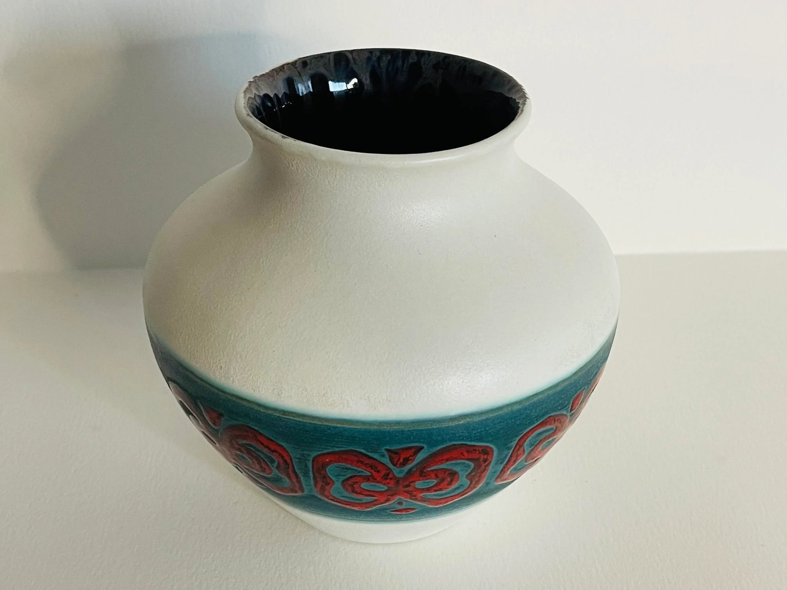 Mid Century Modern German Ceramic Matte Finish Bulbous Vase - 4