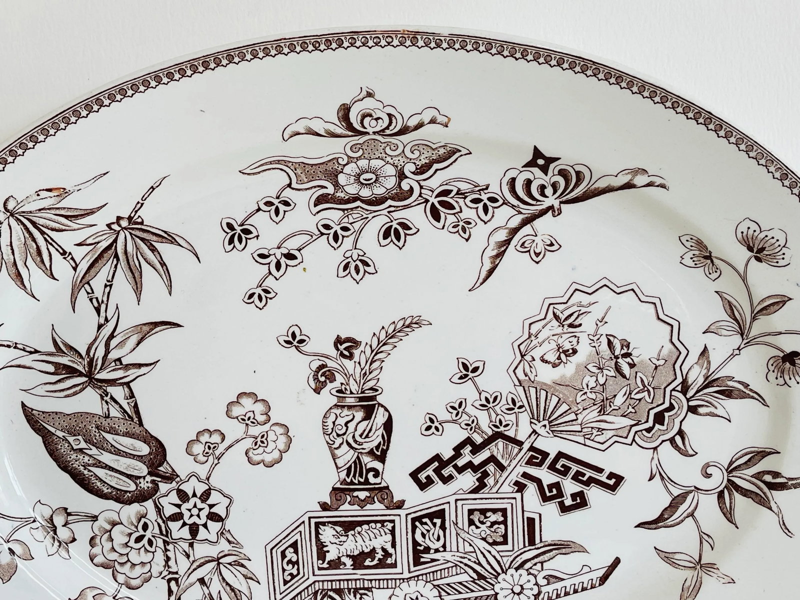 English Ironstone Brown Transfer Ware Platter by T. Elsmore & Sons - 4