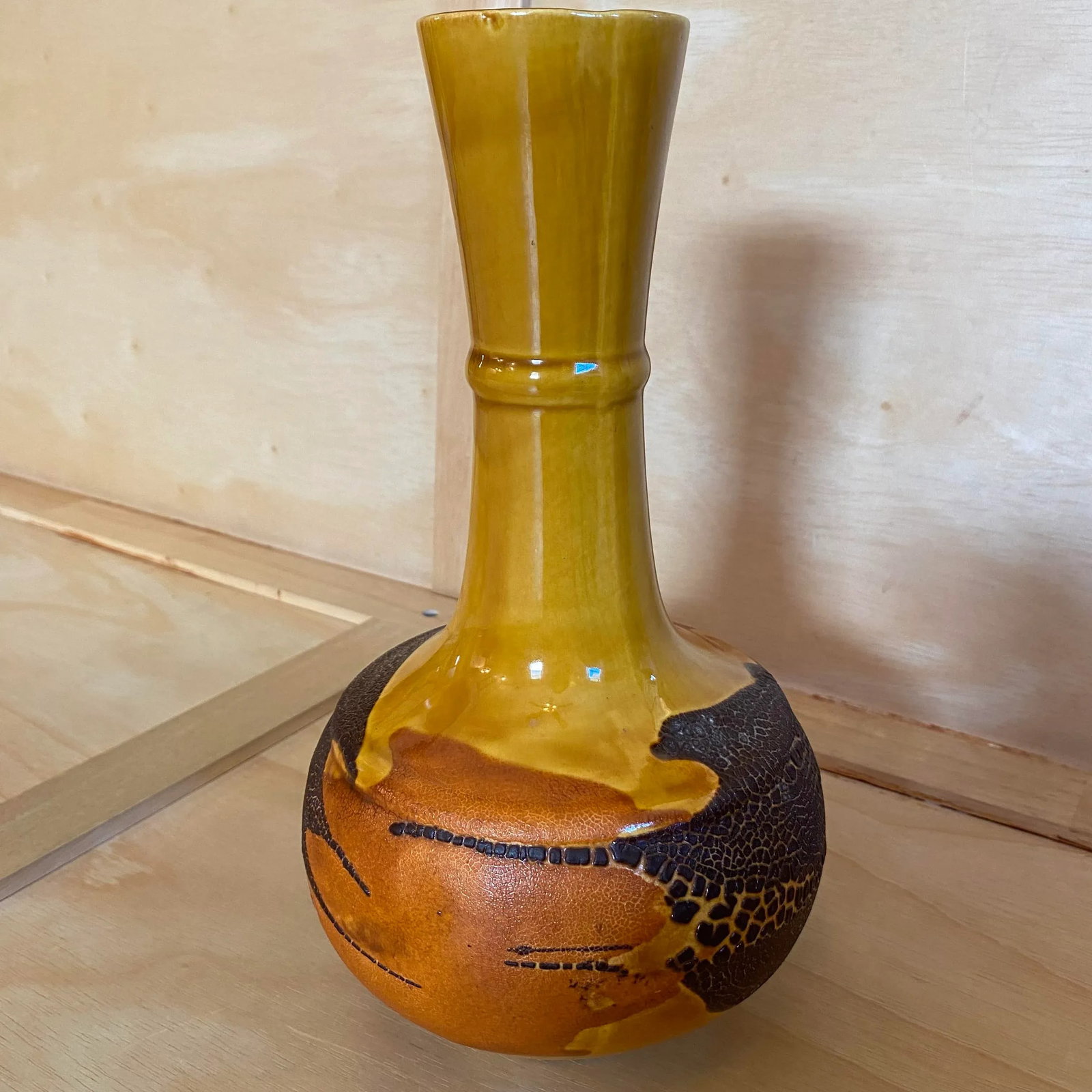 1970's Royal Haeger Yellow Earth Wrap Vase - Unsigned - 2