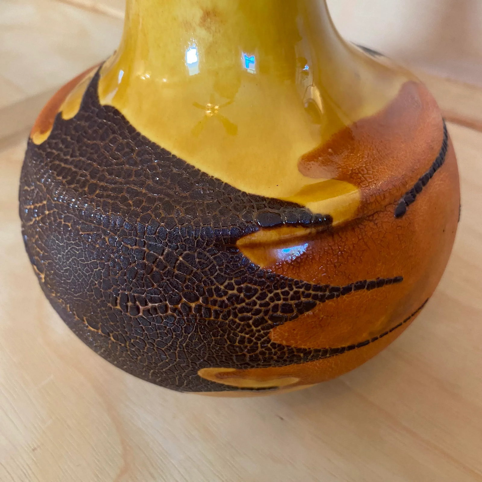 1970's Royal Haeger Yellow Earth Wrap Vase - Unsigned - 7