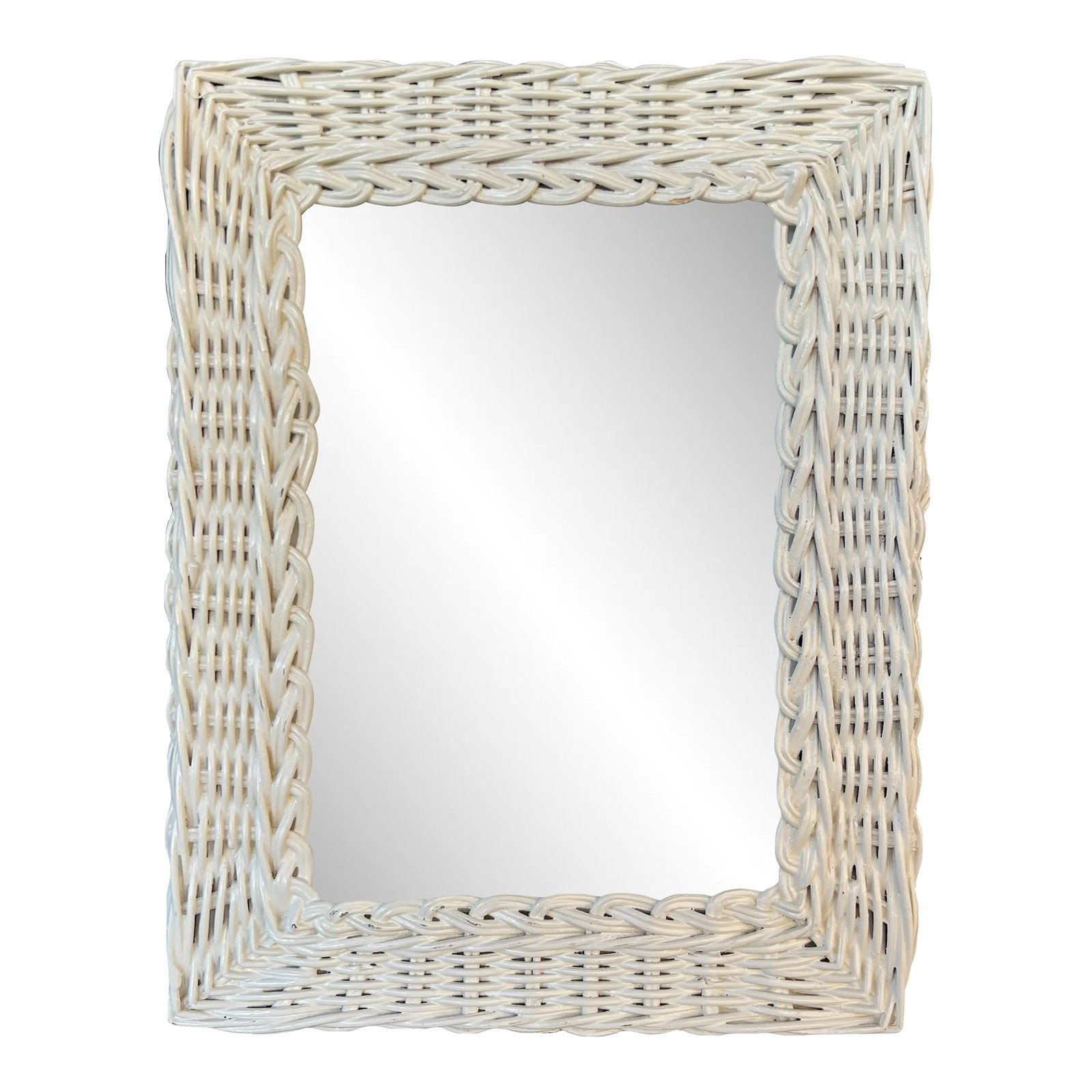 Late 20th Century Vintage White Wicker Table Picture Frame: Vintage white wicker picture frame. Inside measure 4 1/4" x 6 1/2". The velvet backing is original with closures. Excellent condition. Condition: Alterations: Original Condition Unaltered