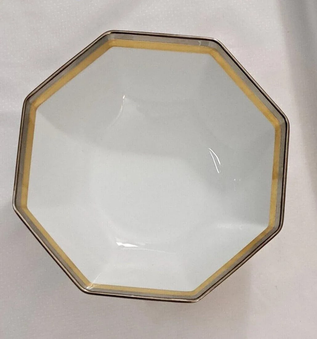 Vintage Fitz & Floyd Platine d'OR Octagonal Serving Vegetable Bowl, Japan - 4