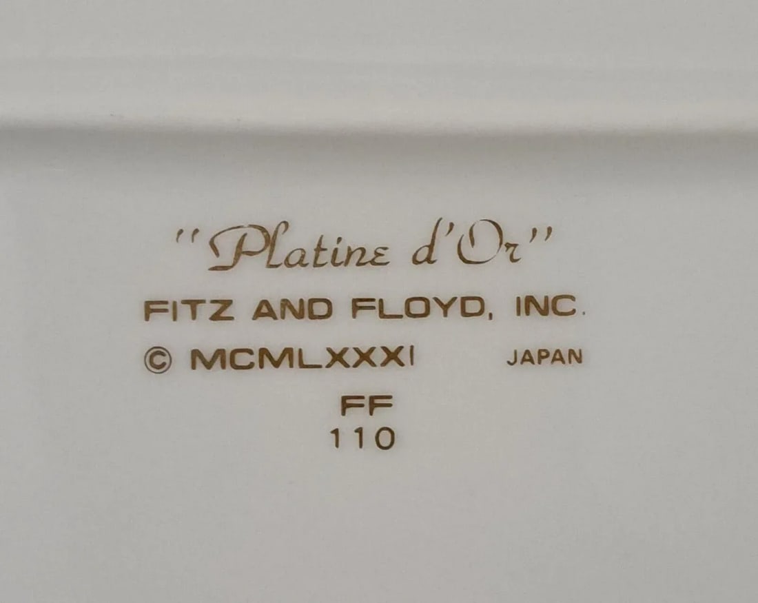 Vintage Fitz & Floyd Platine d'OR Octagonal Serving Vegetable Bowl, Japan - 7