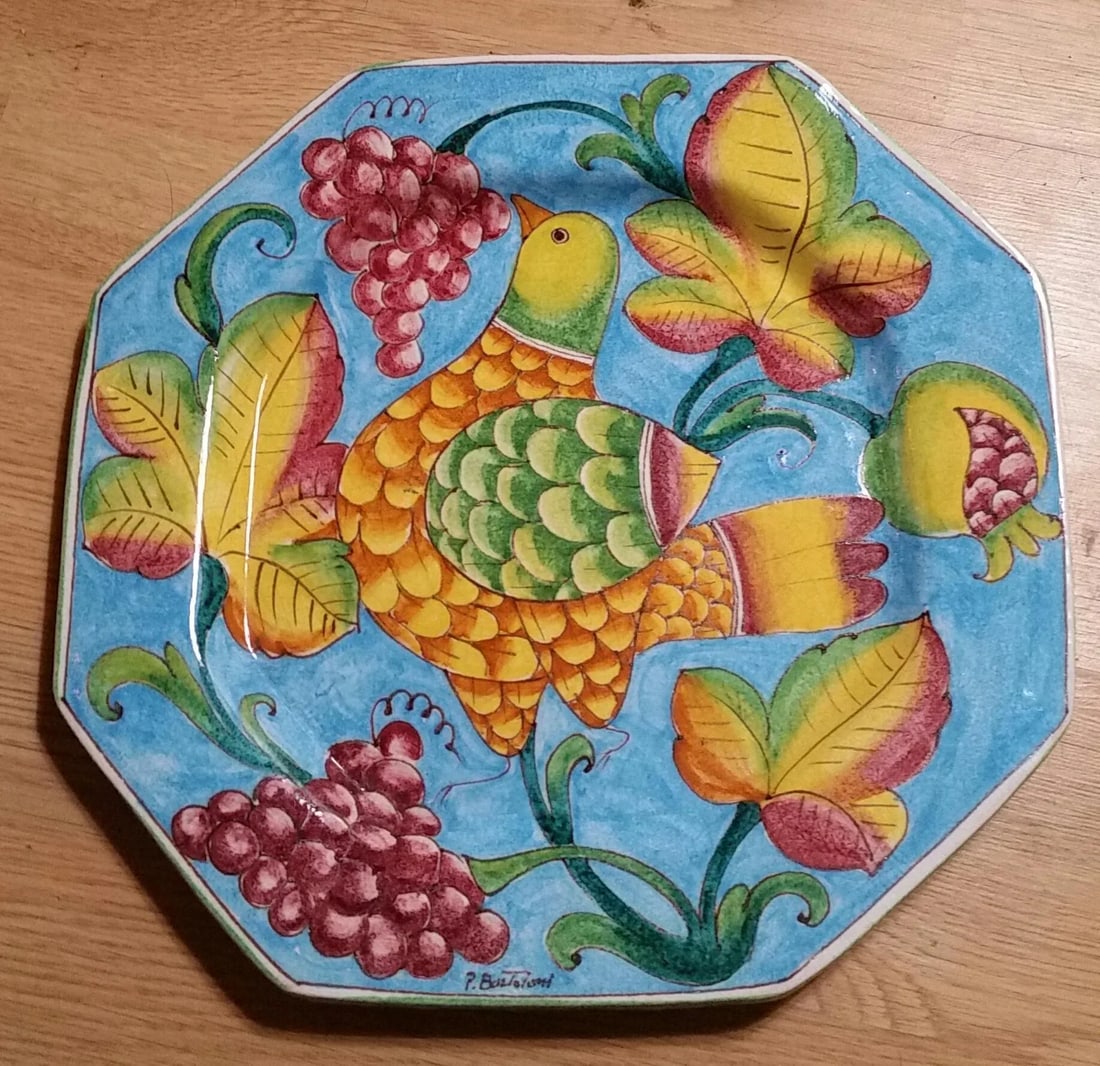 Vintage P. Bartoloni Italian Decorative Hanging Plate - 5