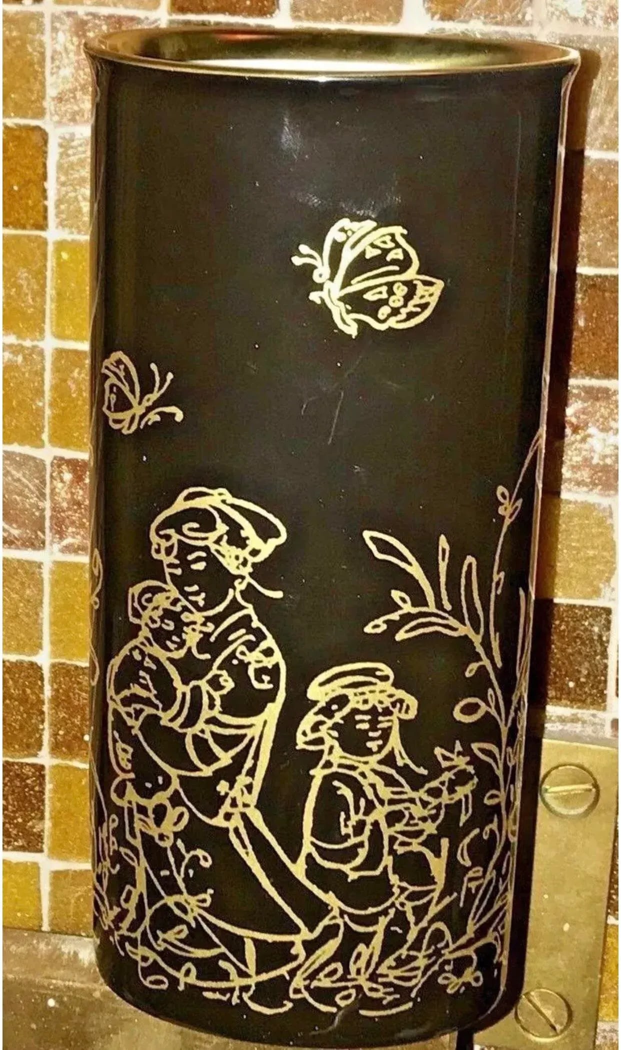 Edna Hibel Rosenthal "Festival Annual" Golden Vase - 2