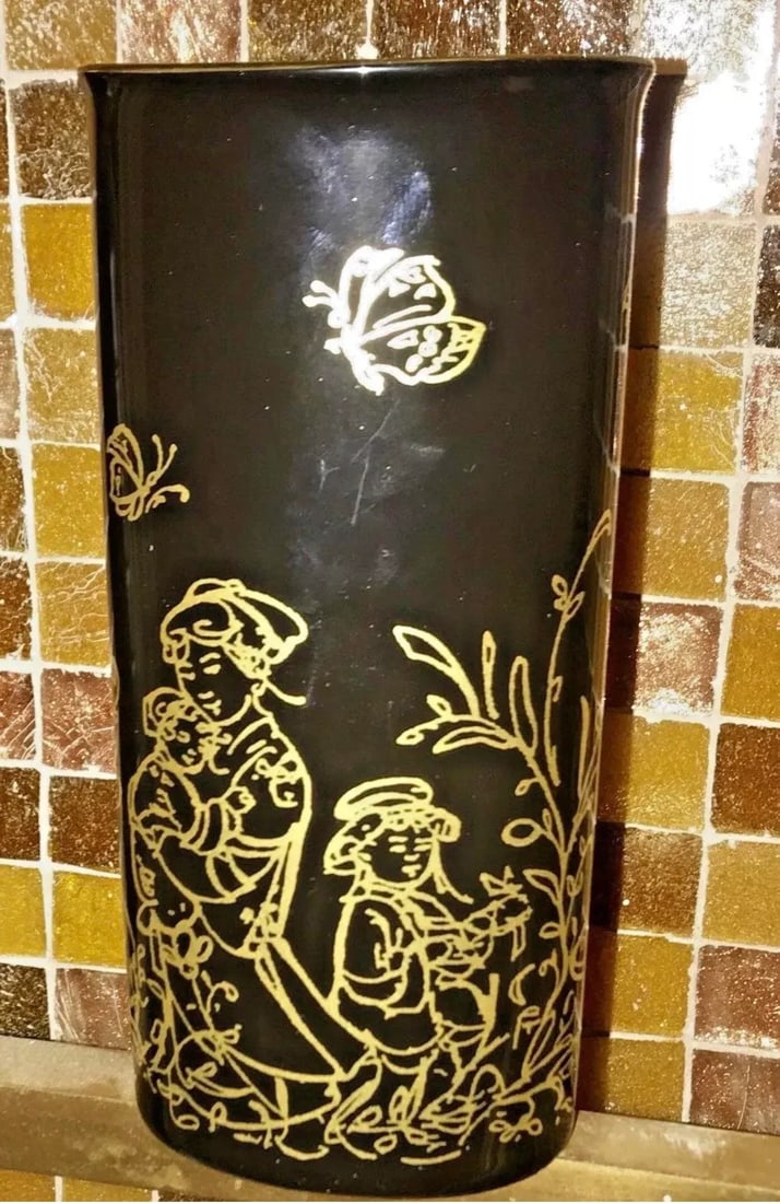 Edna Hibel Rosenthal "Festival Annual" Golden Vase - 4