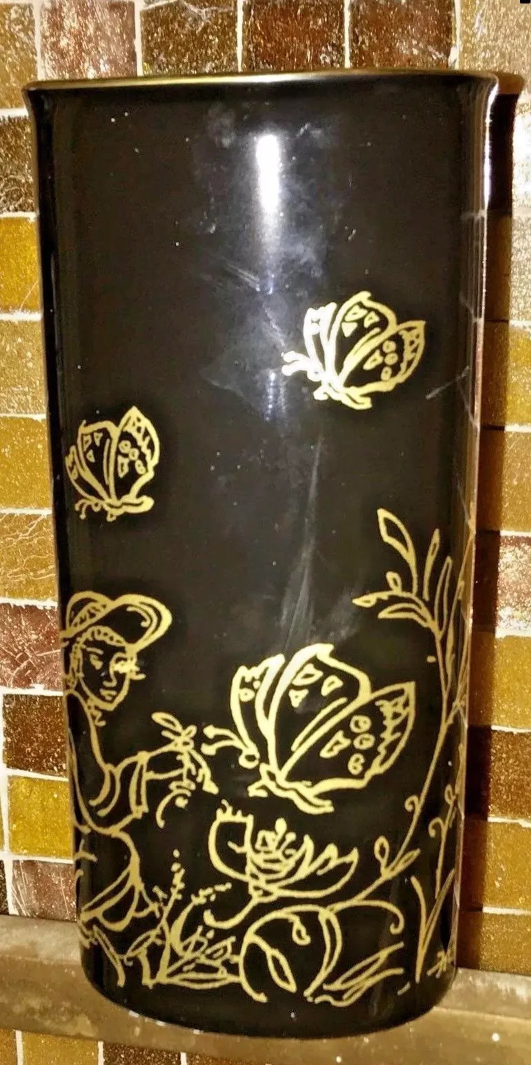 Edna Hibel Rosenthal "Festival Annual" Golden Vase - 7