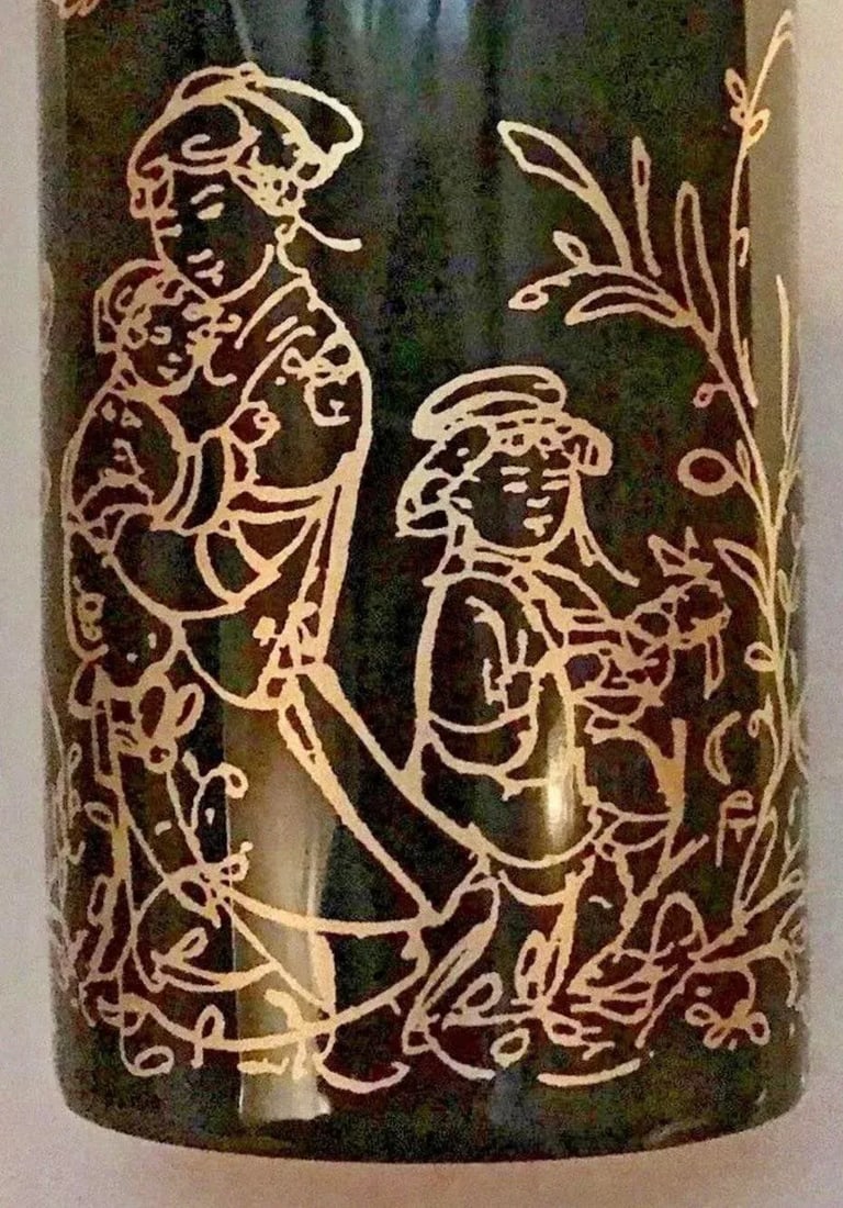 Edna Hibel Rosenthal "Festival Annual" Golden Vase - 8