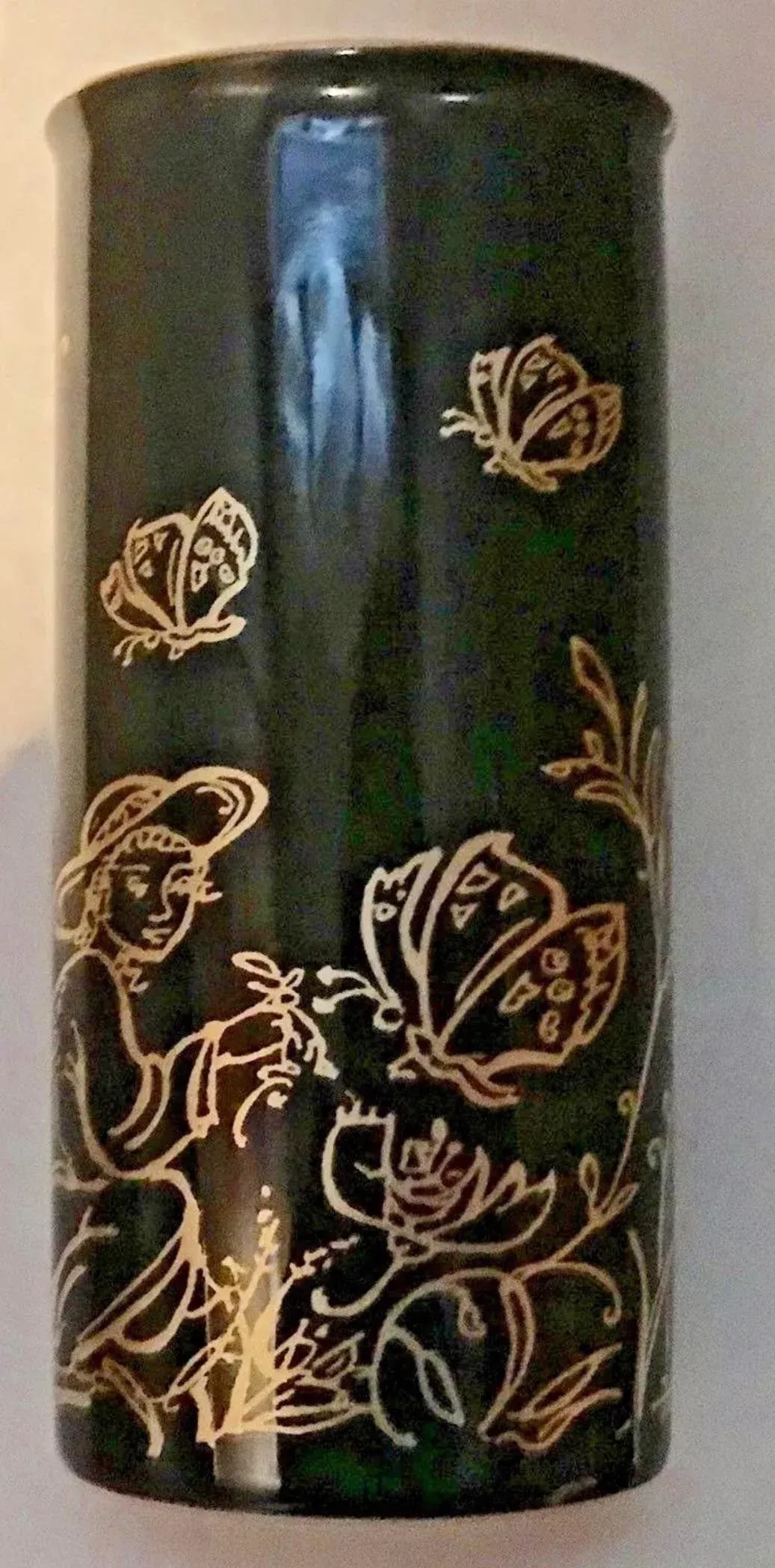 Edna Hibel Rosenthal "Festival Annual" Golden Vase - 9