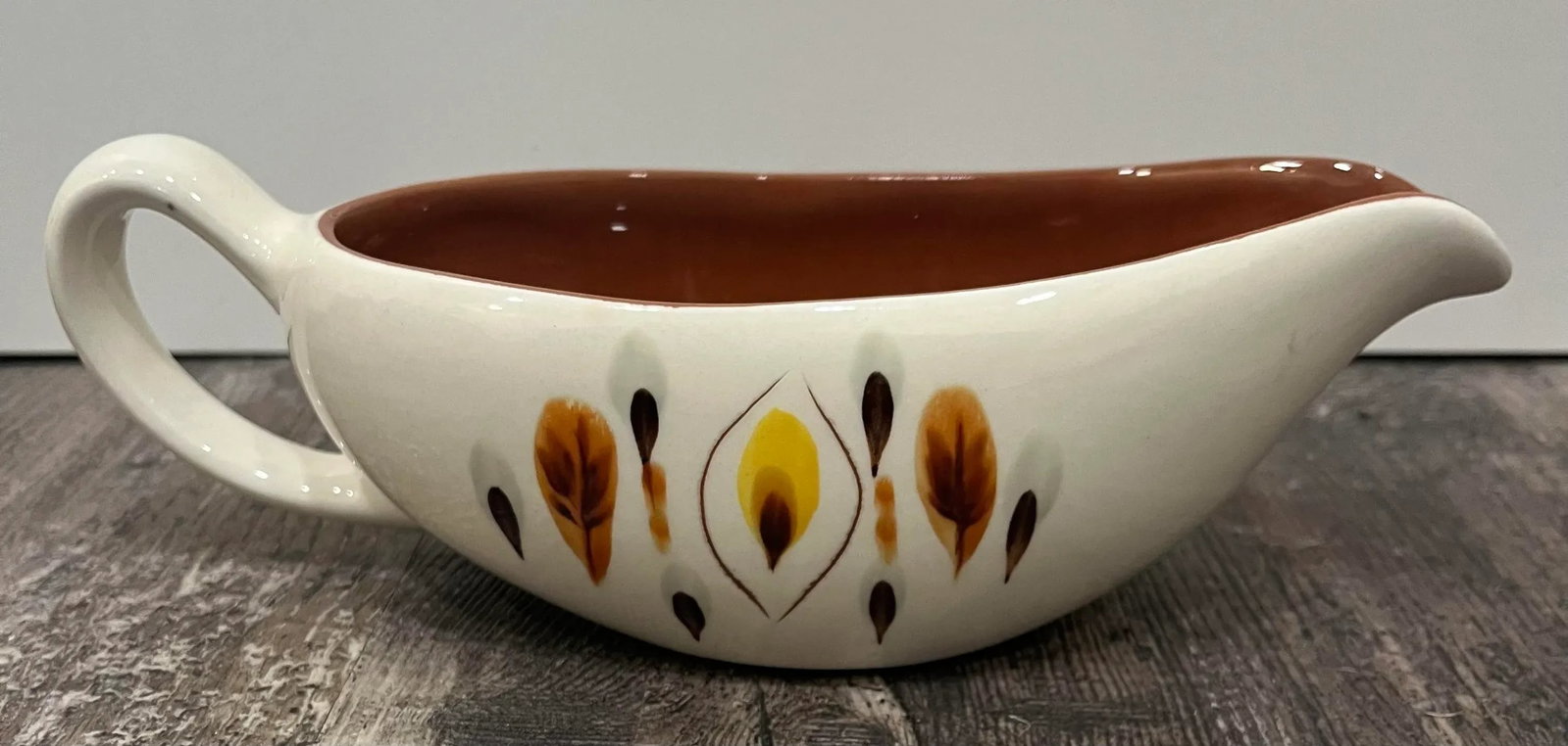 Vintage Stangl Pottery Amber Glo Gravy Boat - 3