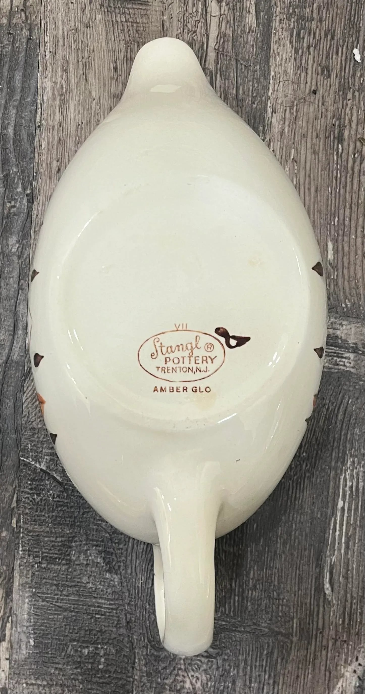 Vintage Stangl Pottery Amber Glo Gravy Boat - 5