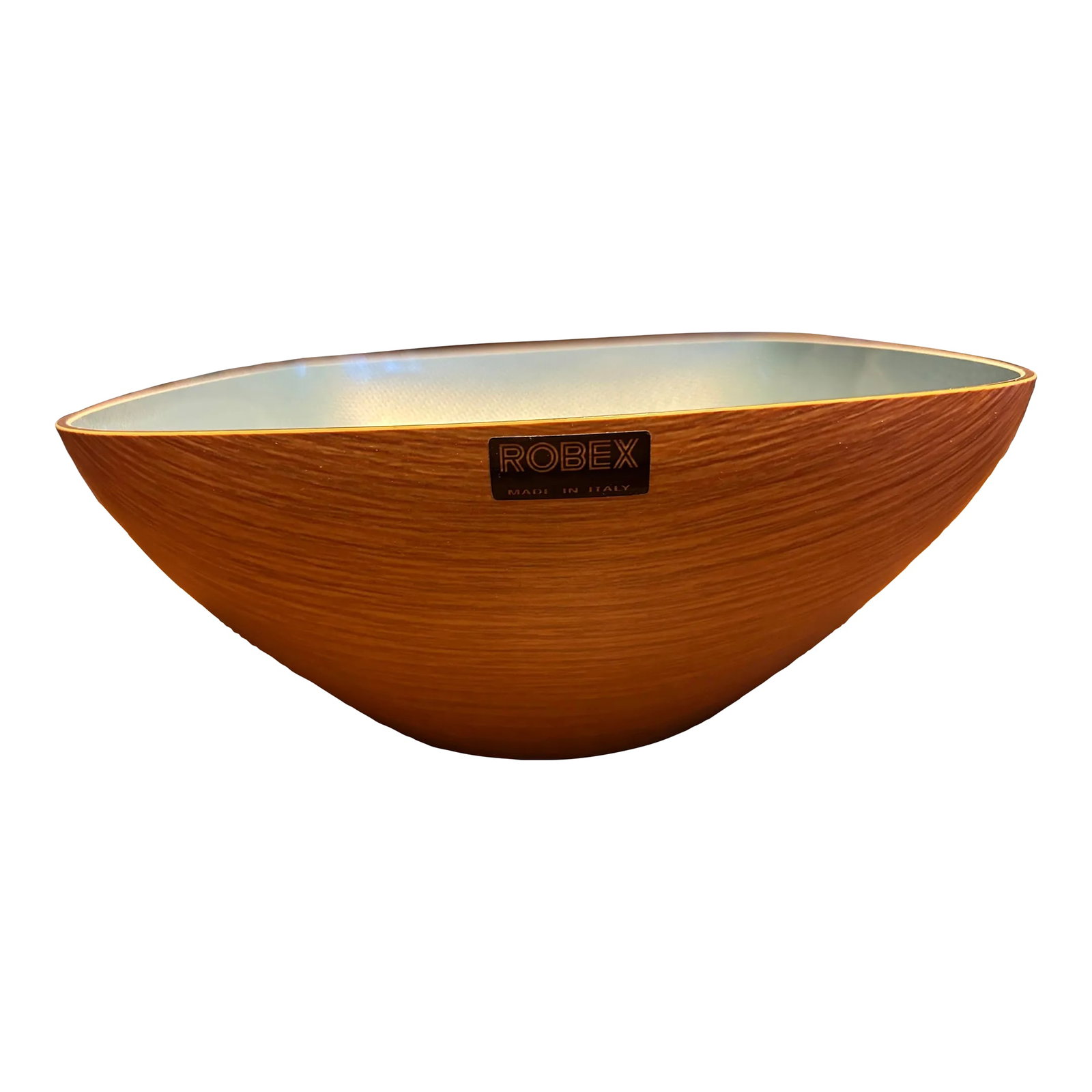 Mid Century Modern Italian Minimalist Robex Bowl: This unique bowl is a vintage piece from the late 1970s. It was crafted & designed by the respected high end Italian brand ROBEX. The manufacturing process requires five separate layers of