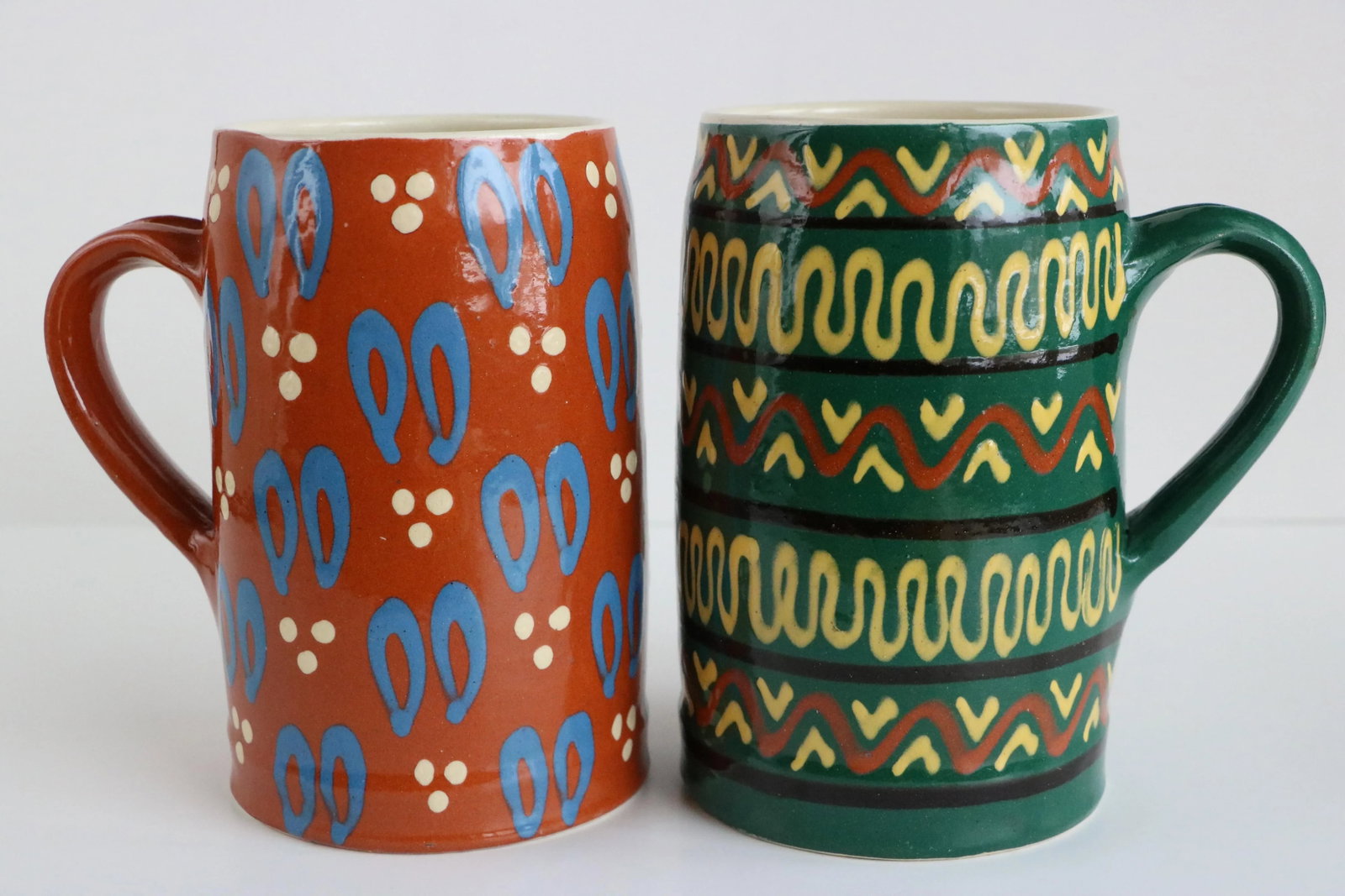 German Slipware Steins - a Pair - 10