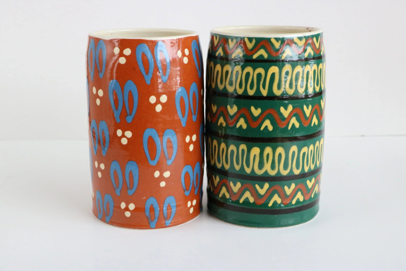 German Slipware Steins - a Pair - 4