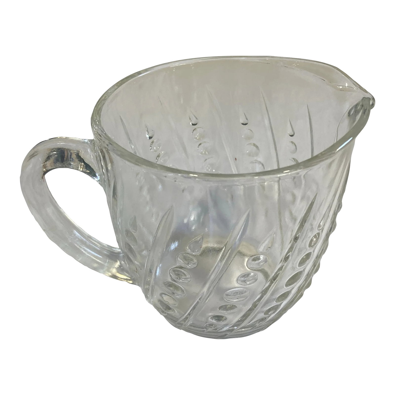 1940's Arch and Dot Milk or Creamer Jug: Pretty arch & dot patterned milk or large creamer jug. In very nice vintage condition. Condition: Alterations: Original Condition Unaltered Imperfections: Some Imperfections Condition Notes: Nice