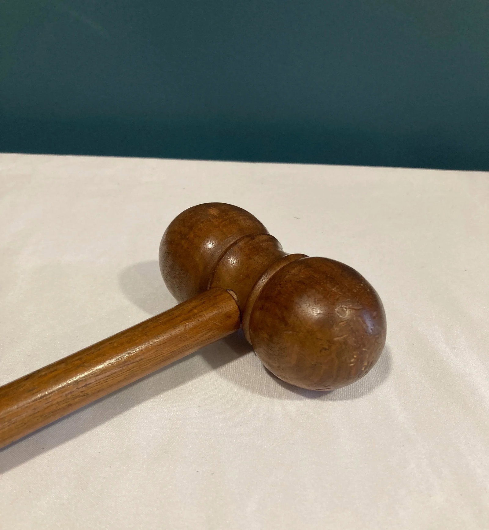 Antique Turned Wood Gavel, Double-Head Judge's or Auctioneer's Hammer - 3