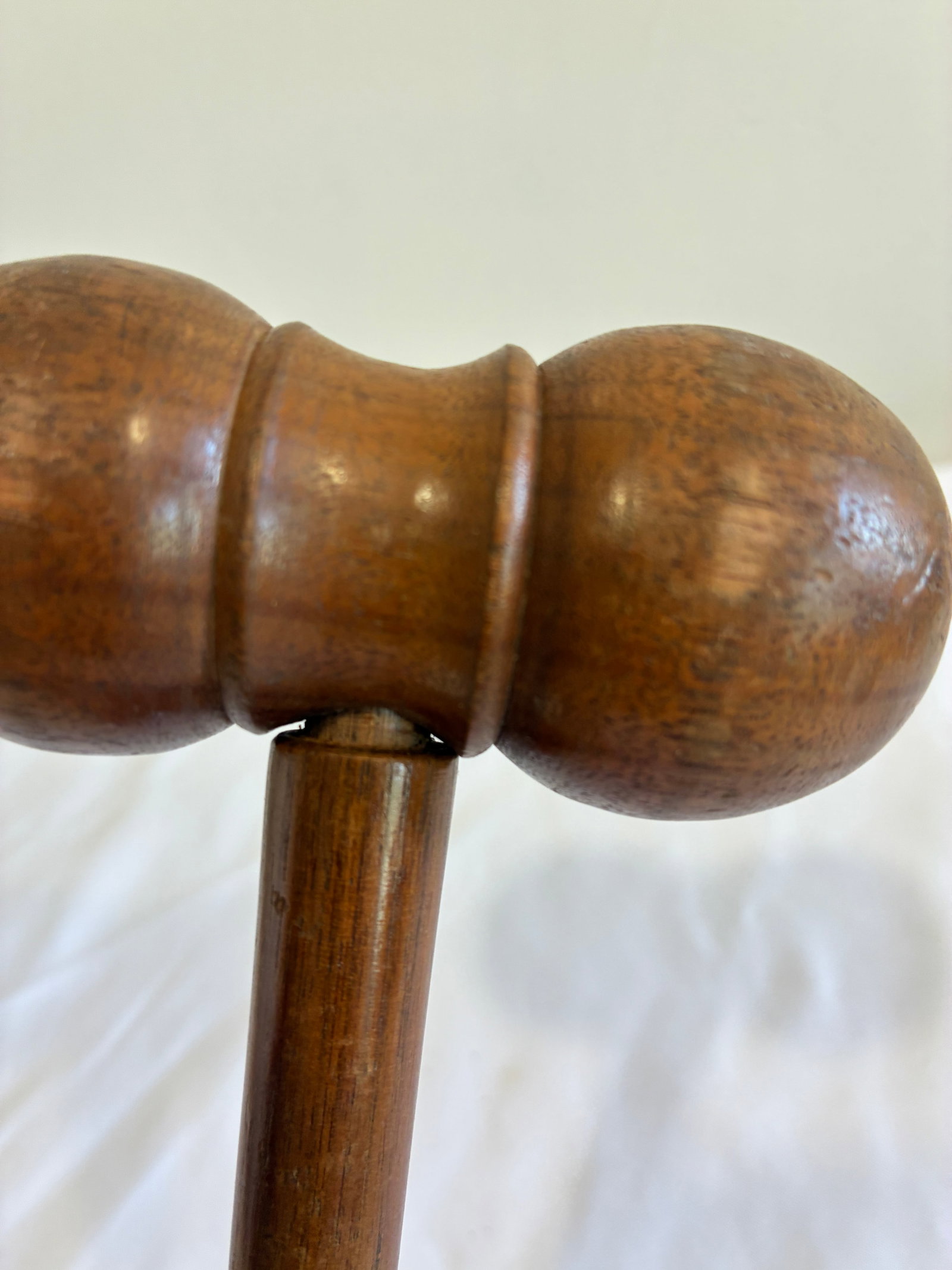 Antique Turned Wood Gavel, Double-Head Judge's or Auctioneer's Hammer - 6