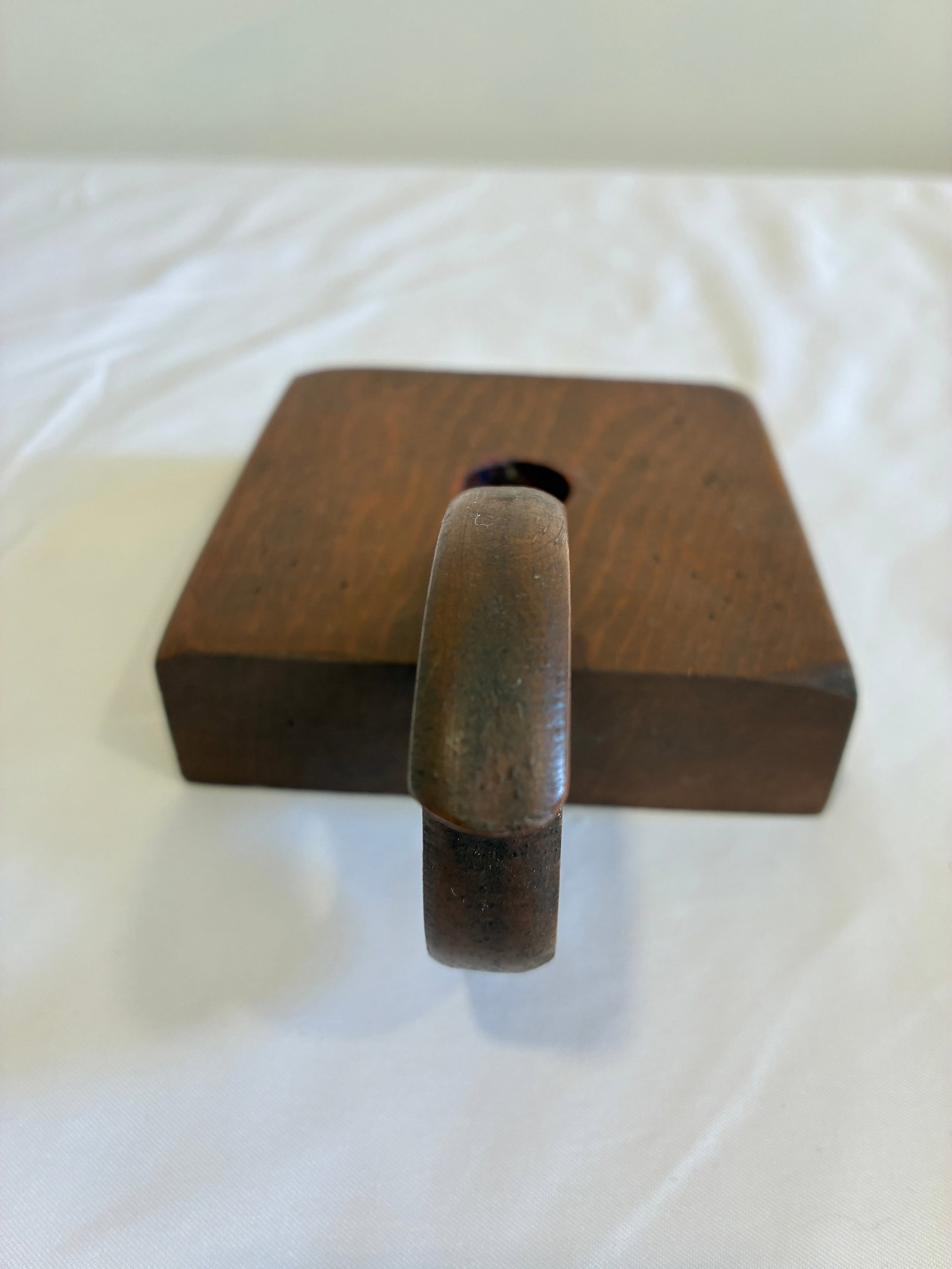 Antique Primitive Wooden Chamberstick Candle Holder - 2