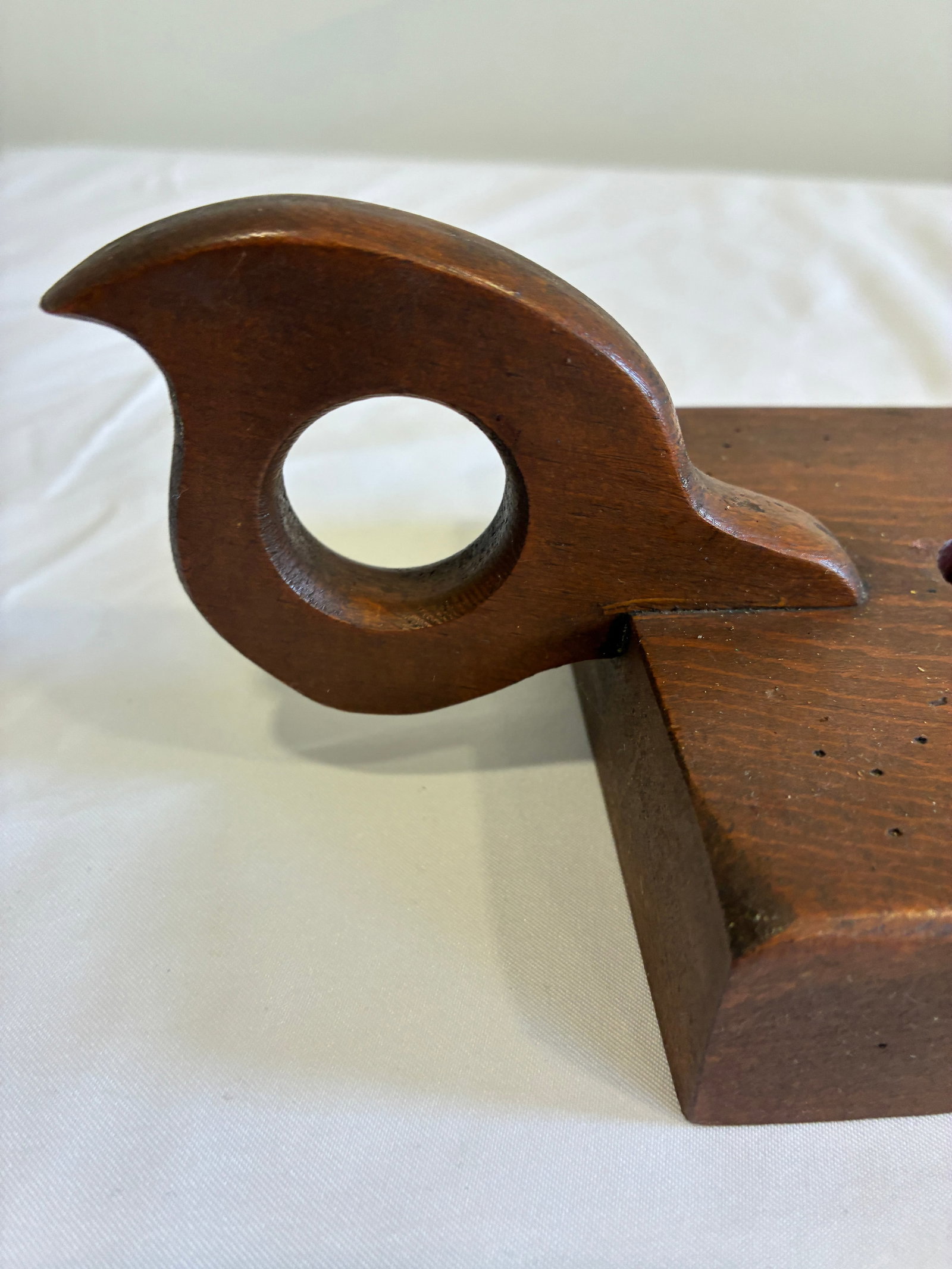 Antique Primitive Wooden Chamberstick Candle Holder - 5