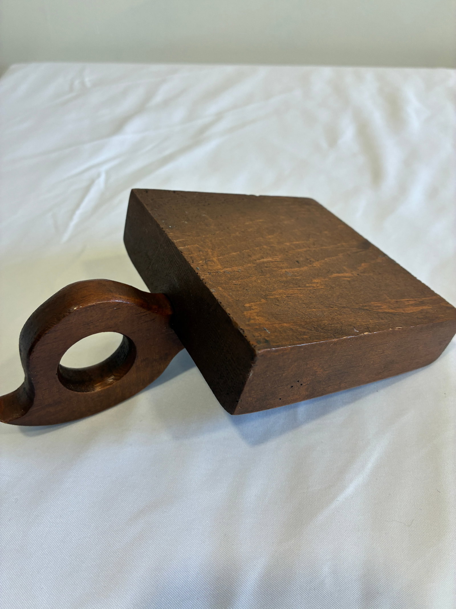 Antique Primitive Wooden Chamberstick Candle Holder - 8