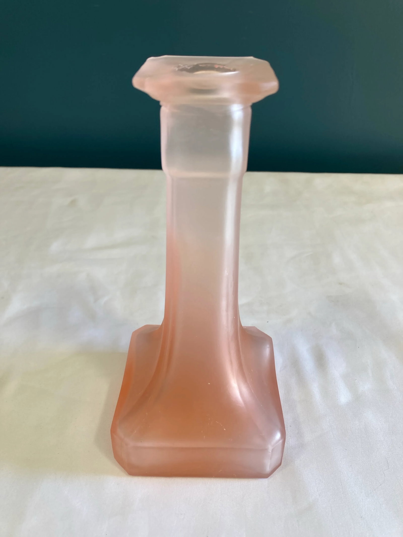 Taitu Italy Frosted Blush Glass Taper Candleholder - 2