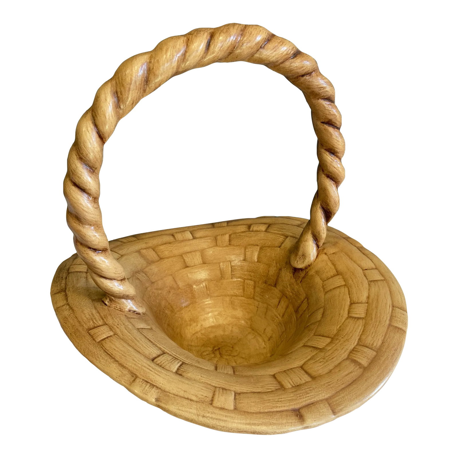 1950's Hand Painted Ceramic Basket: Very nice hand painted ceramic basket. 1951 on the bottom. In excellent vintage condition! Condition: Alterations: Original Condition Unaltered Imperfections: Some Imperfections Condition Notes: Very