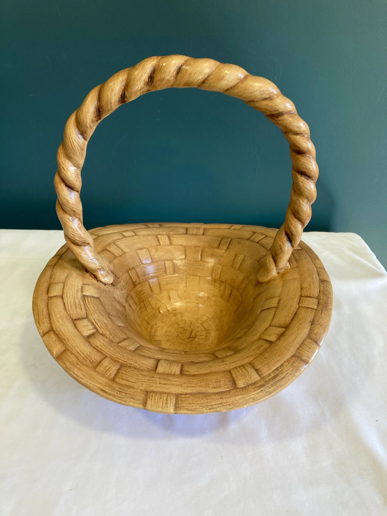 1950's Hand Painted Ceramic Basket - 3