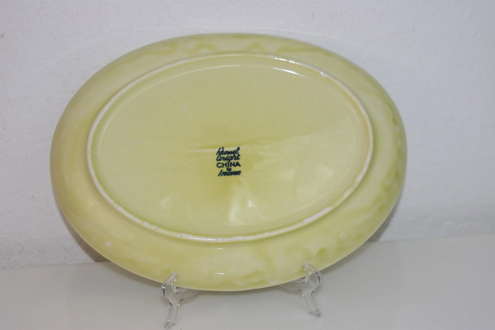 Mid Century Modern Russel Wright Iroquois Large Oval Chartreuse Serving Platter - 6