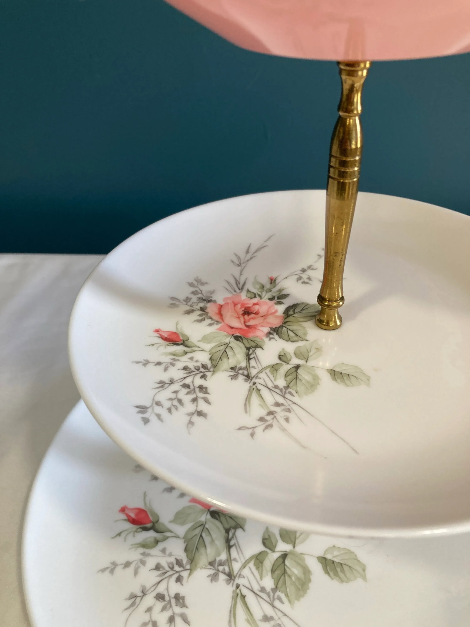 Mid-Century 3-Tiered Server With Brass Handle - 4