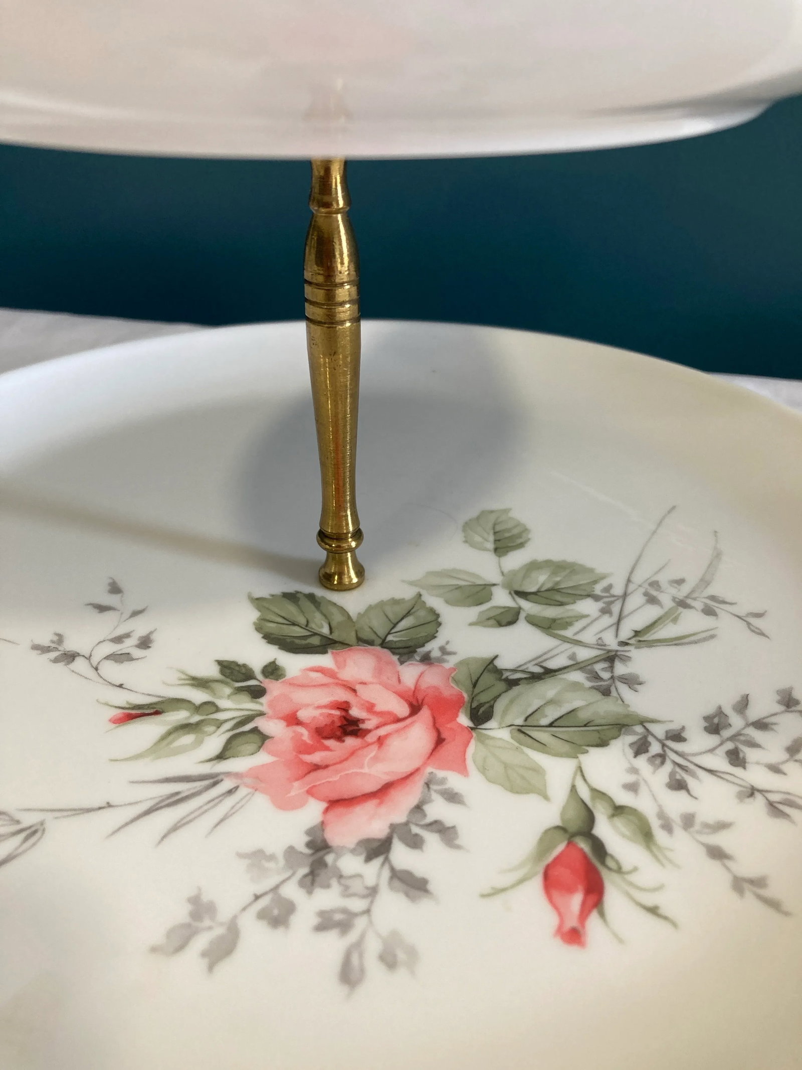 Mid-Century 3-Tiered Server With Brass Handle - 8