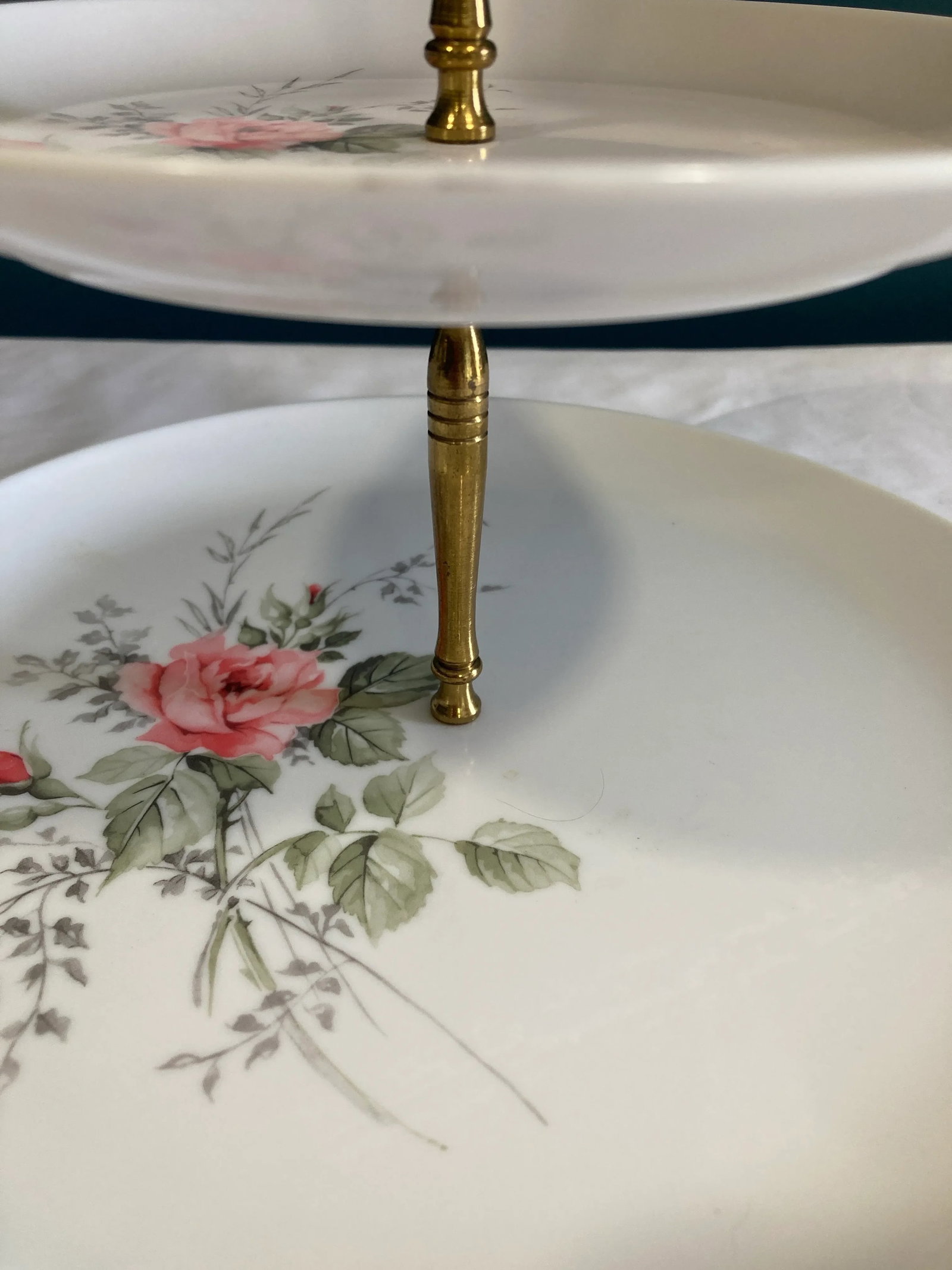 Mid-Century 3-Tiered Server With Brass Handle - 9