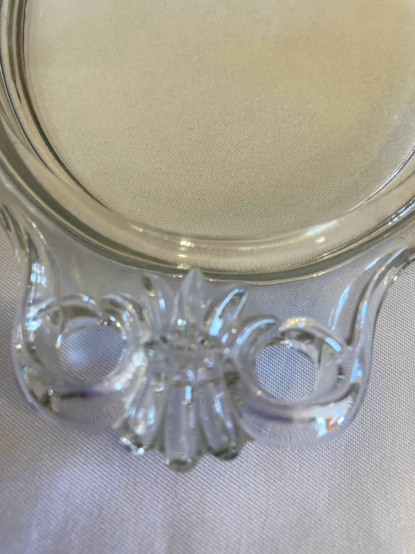 Vintage Clear Fluted Glass Creamer and Sugar Bowl Set With Matching Serving Tray - 7