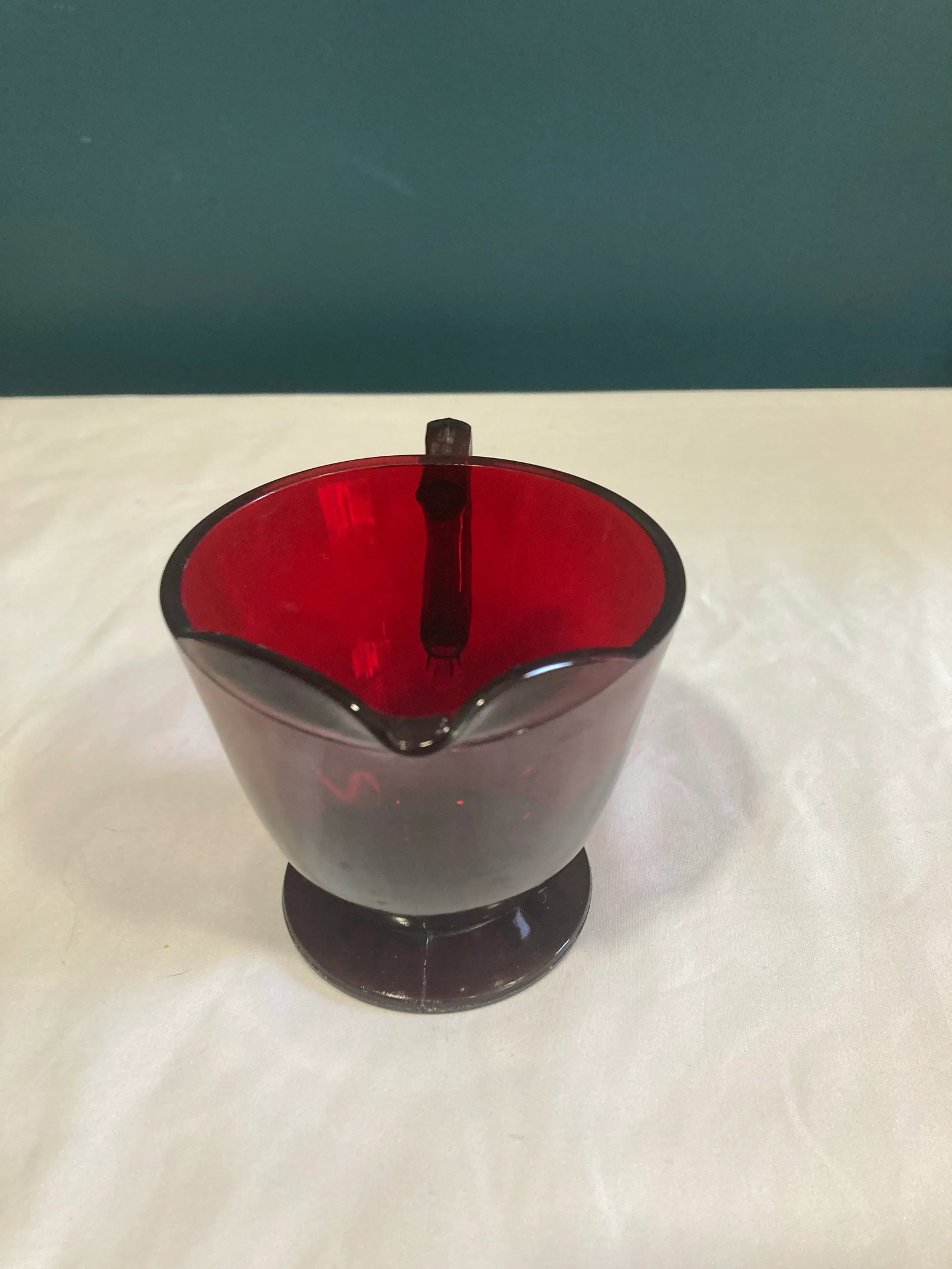 Mid-Century Ruby Red Glass Creamer - 4