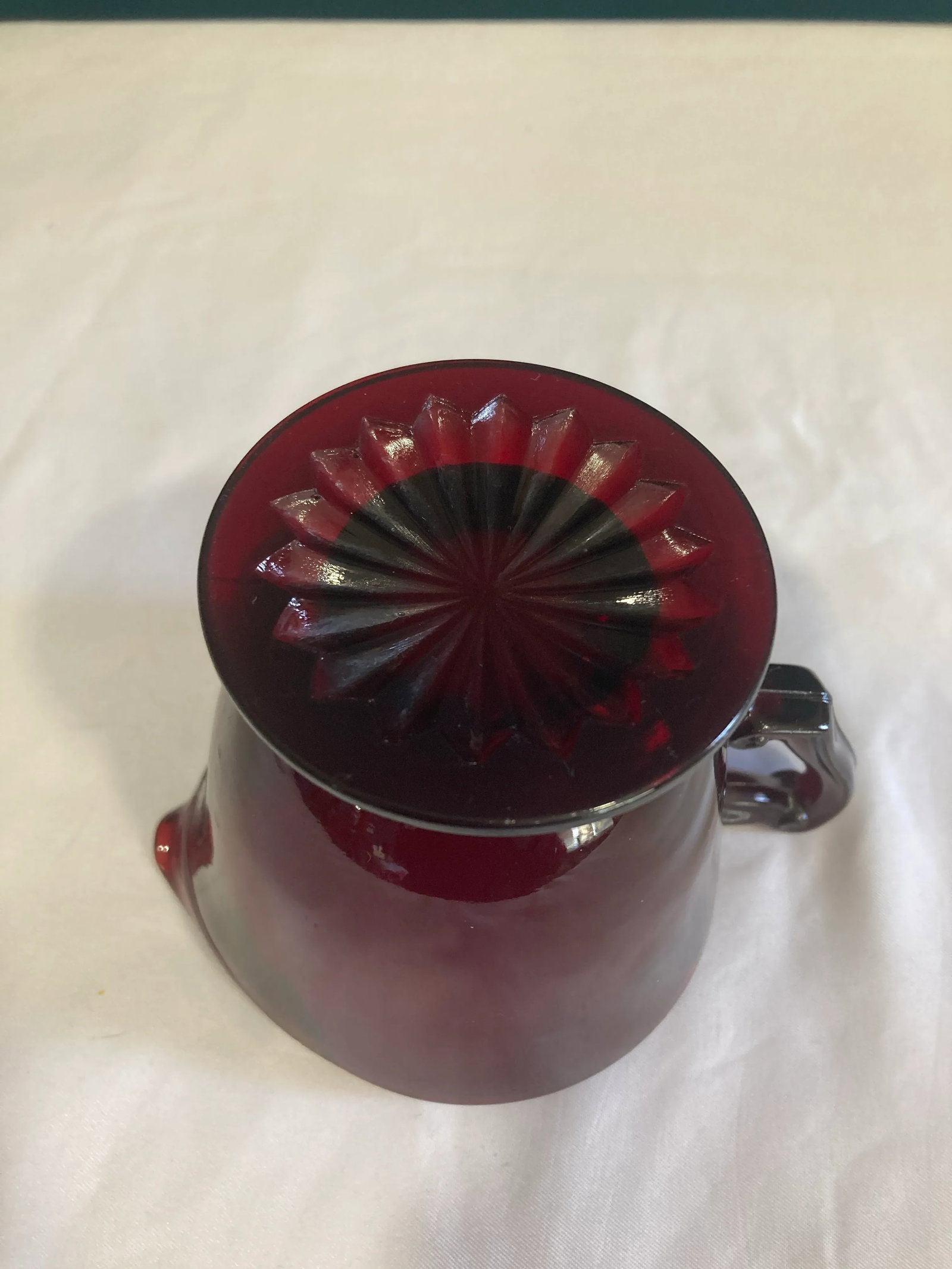 Mid-Century Ruby Red Glass Creamer - 5