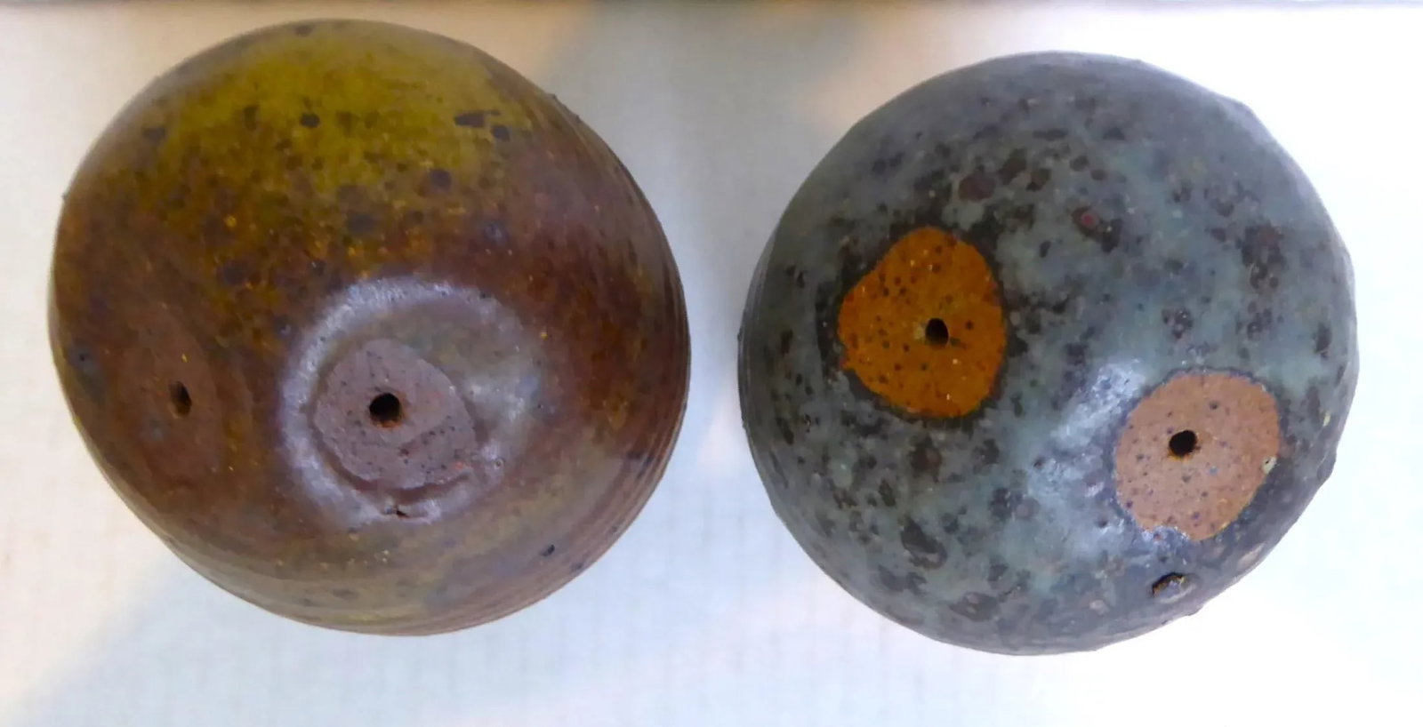 1950s Barbara Garrett Organic Mid Century Modern Pair of Stylized Stoneware Pottery Owls - 2