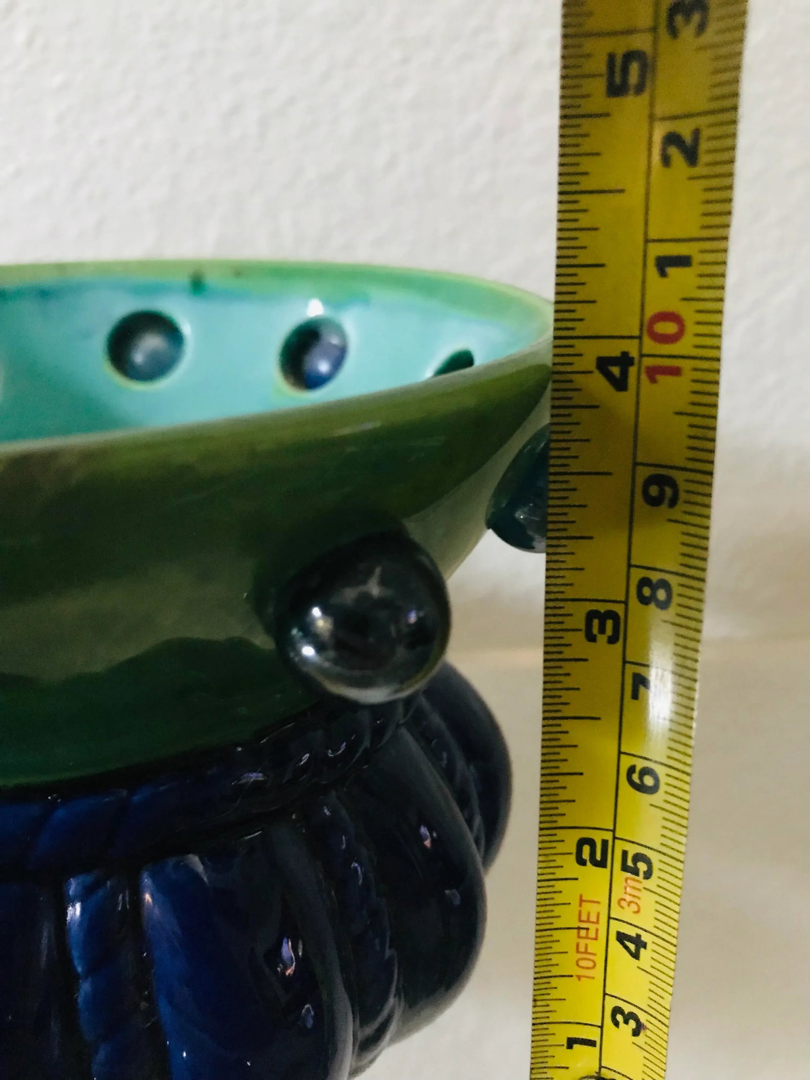 Art Deco Style Pair of Vintage Ceramic and Glass Cachepot Planters - 7