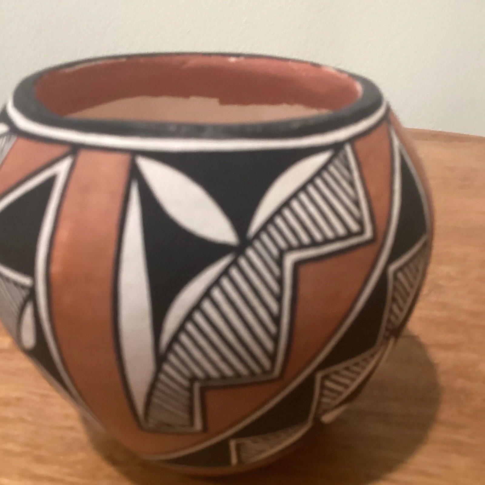 Vintage Acoma Pottery Handmade Stunning Polychromed Jar Artist Signed - 9