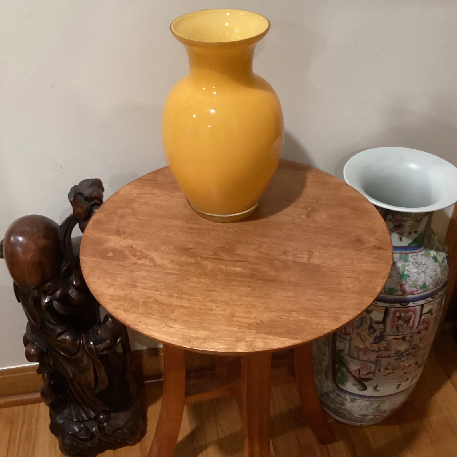 Mid Century Hand Blown Murano Glass Amber Vase - 10