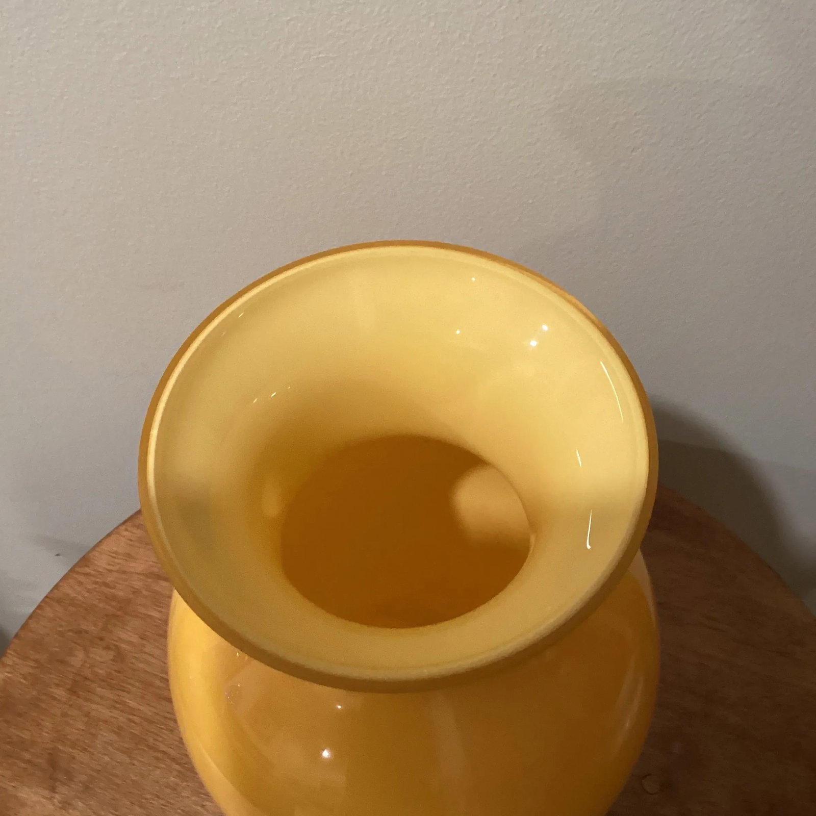 Mid Century Hand Blown Murano Glass Amber Vase - 4