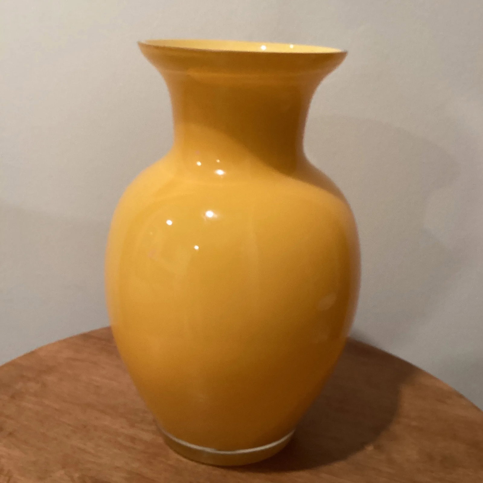 Mid Century Hand Blown Murano Glass Amber Vase - 6