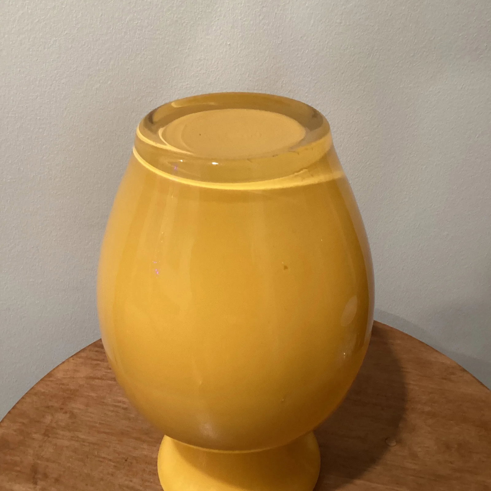 Mid Century Hand Blown Murano Glass Amber Vase - 7