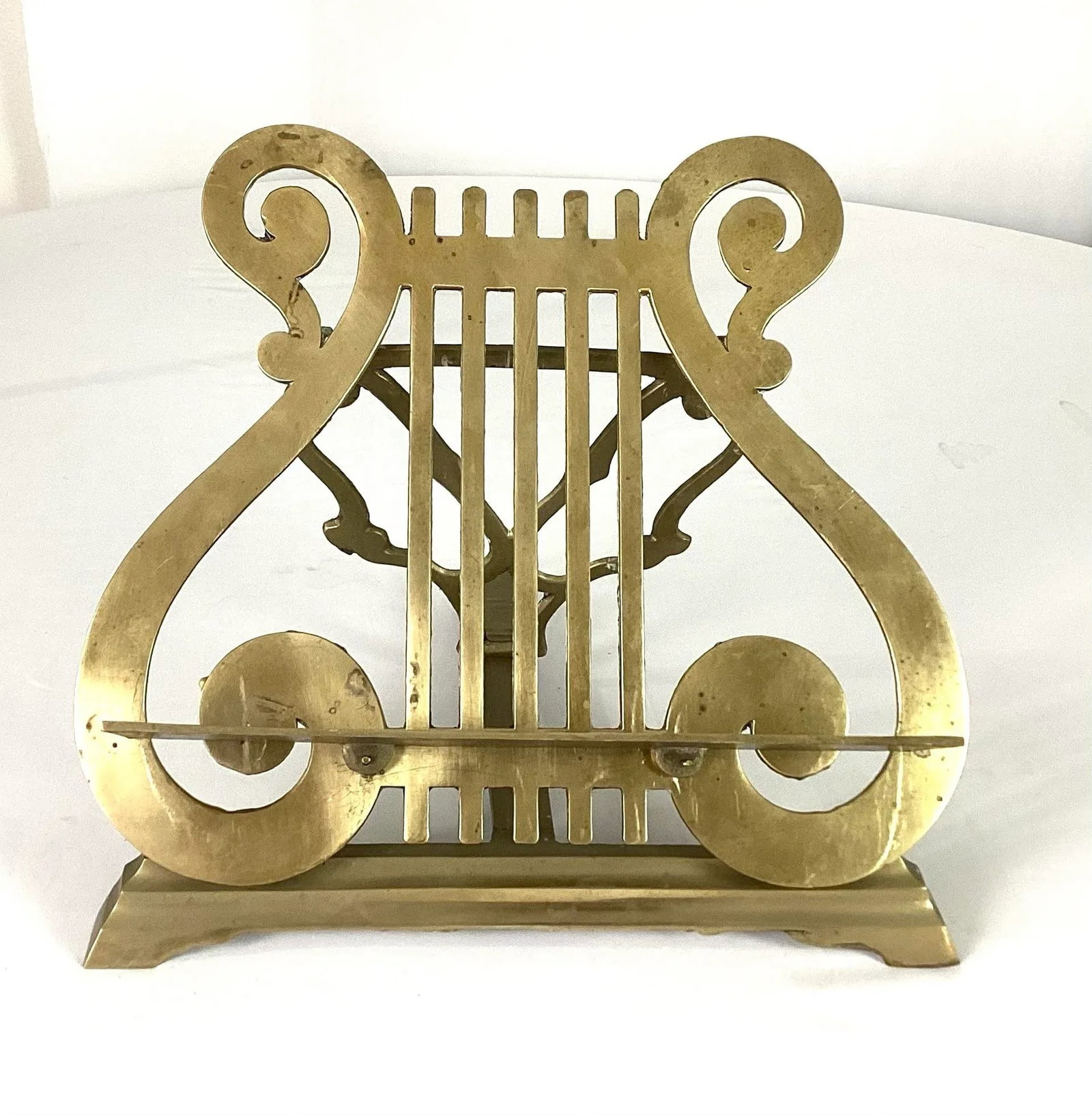 1940s English Brass Lyre Shaped-Music Stand or Book Lectern - 2