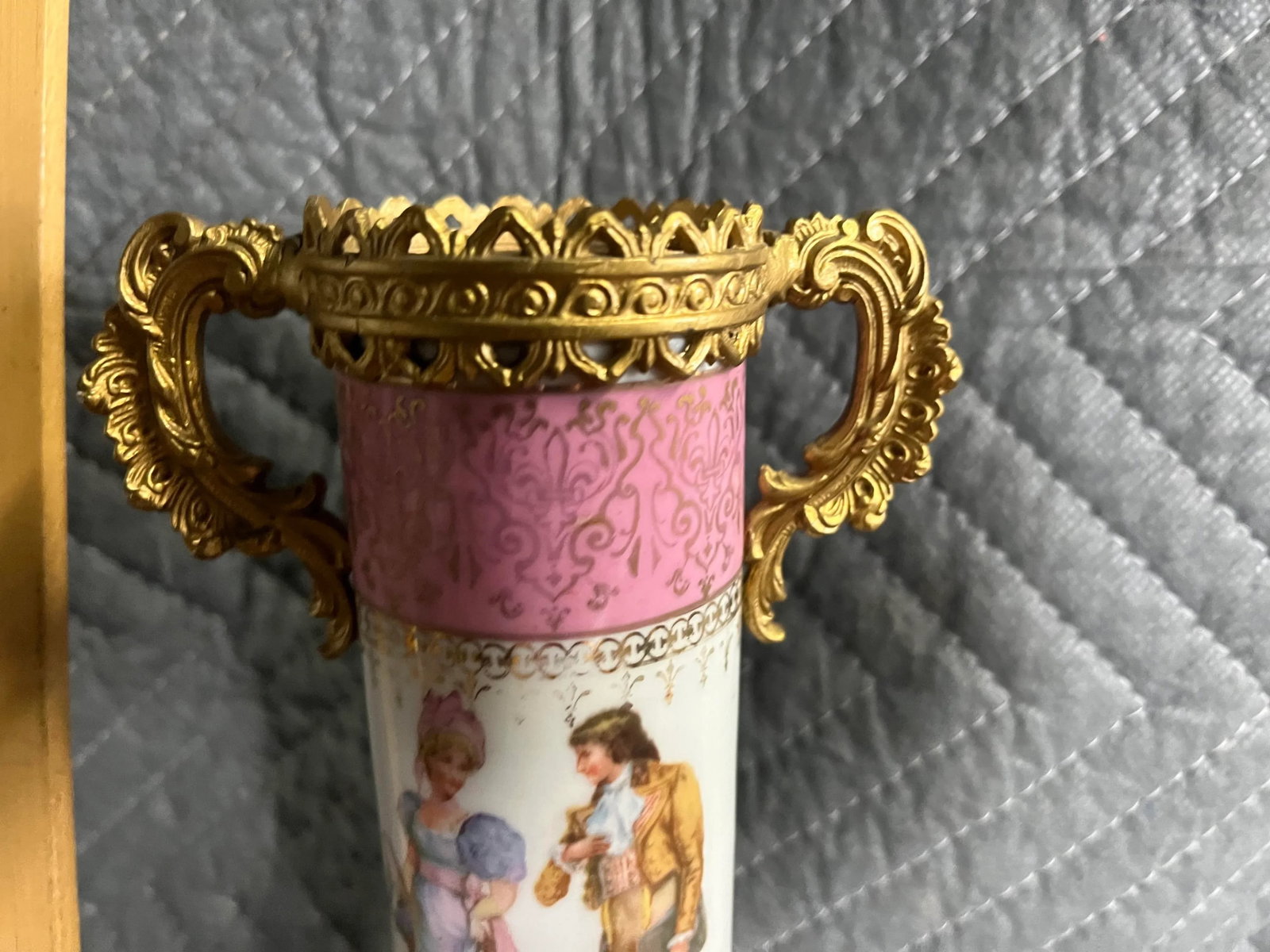 Early 20th Century French Porcelain Faux Vase With Gilt Bronze Handles - 3