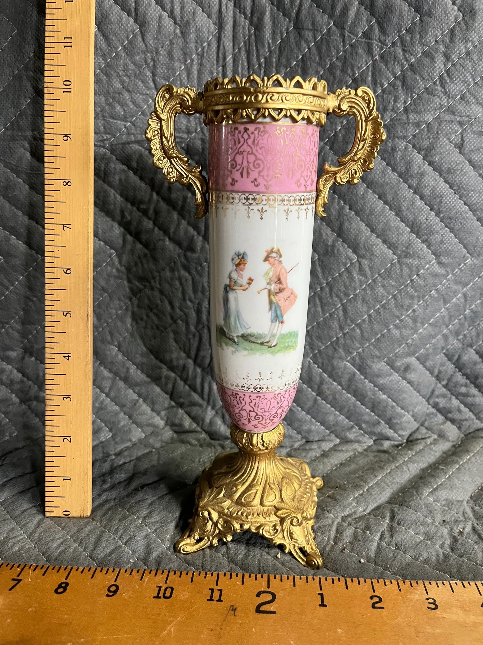 Early 20th Century French Porcelain Faux Vase With Gilt Bronze Handles - 7
