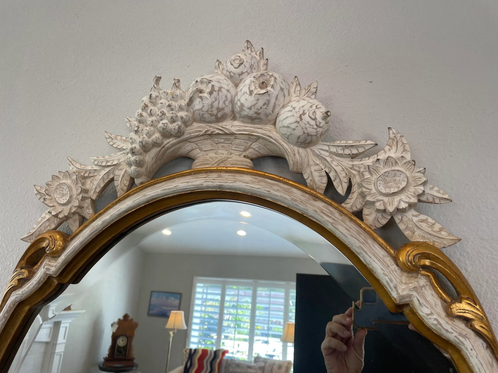 #27 Harrison & Gil Dauphine Large Gold Wood Italian Style Mirror, 1980s - 2