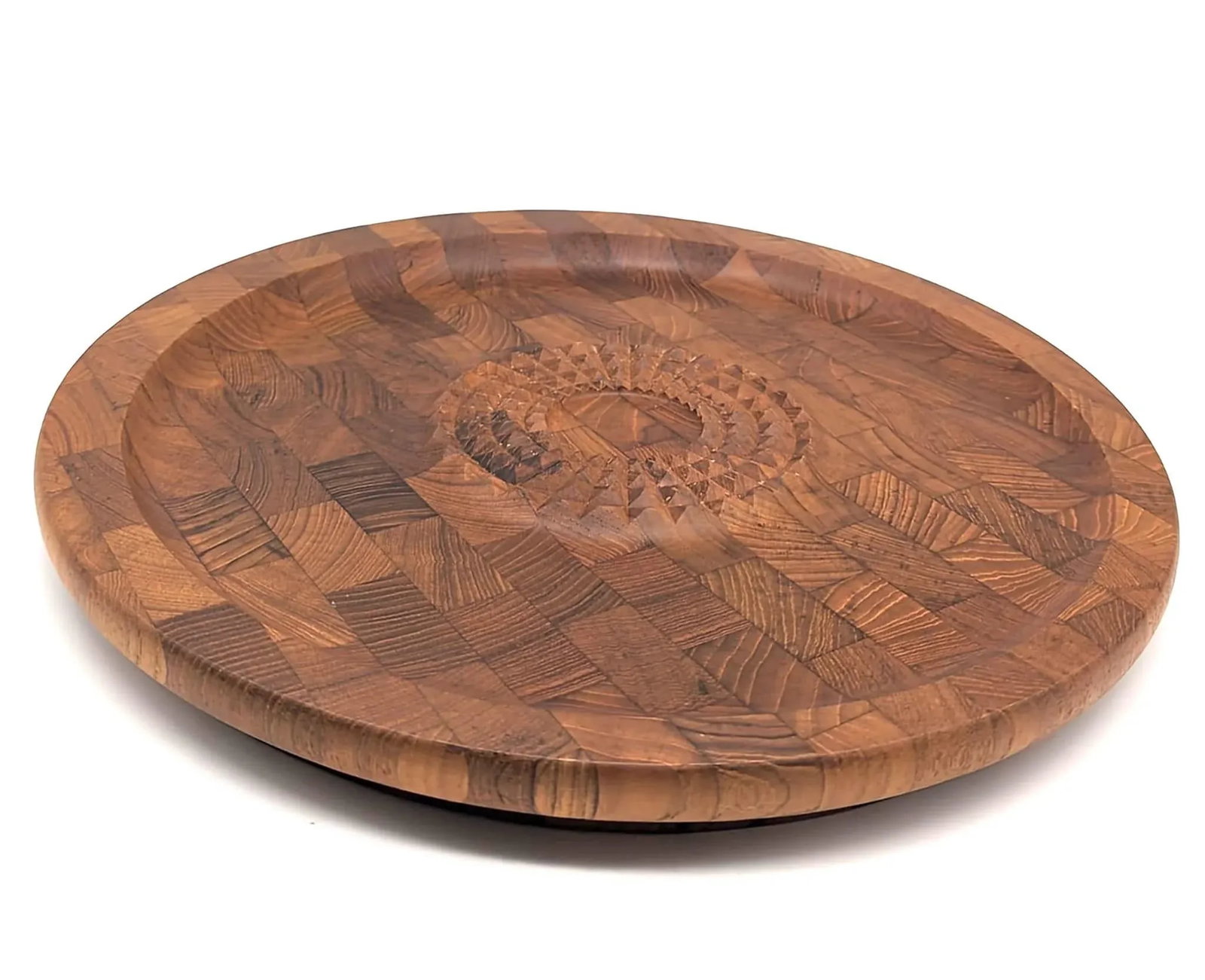 1960s Digsmed Staved Teak Wood Meat Tenderizing and Carving Board - 3
