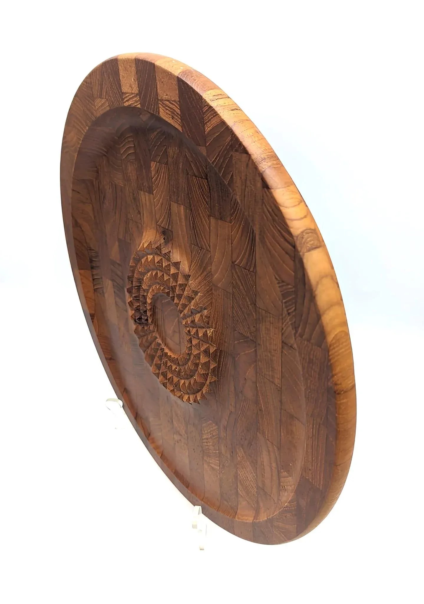 1960s Digsmed Staved Teak Wood Meat Tenderizing and Carving Board - 5