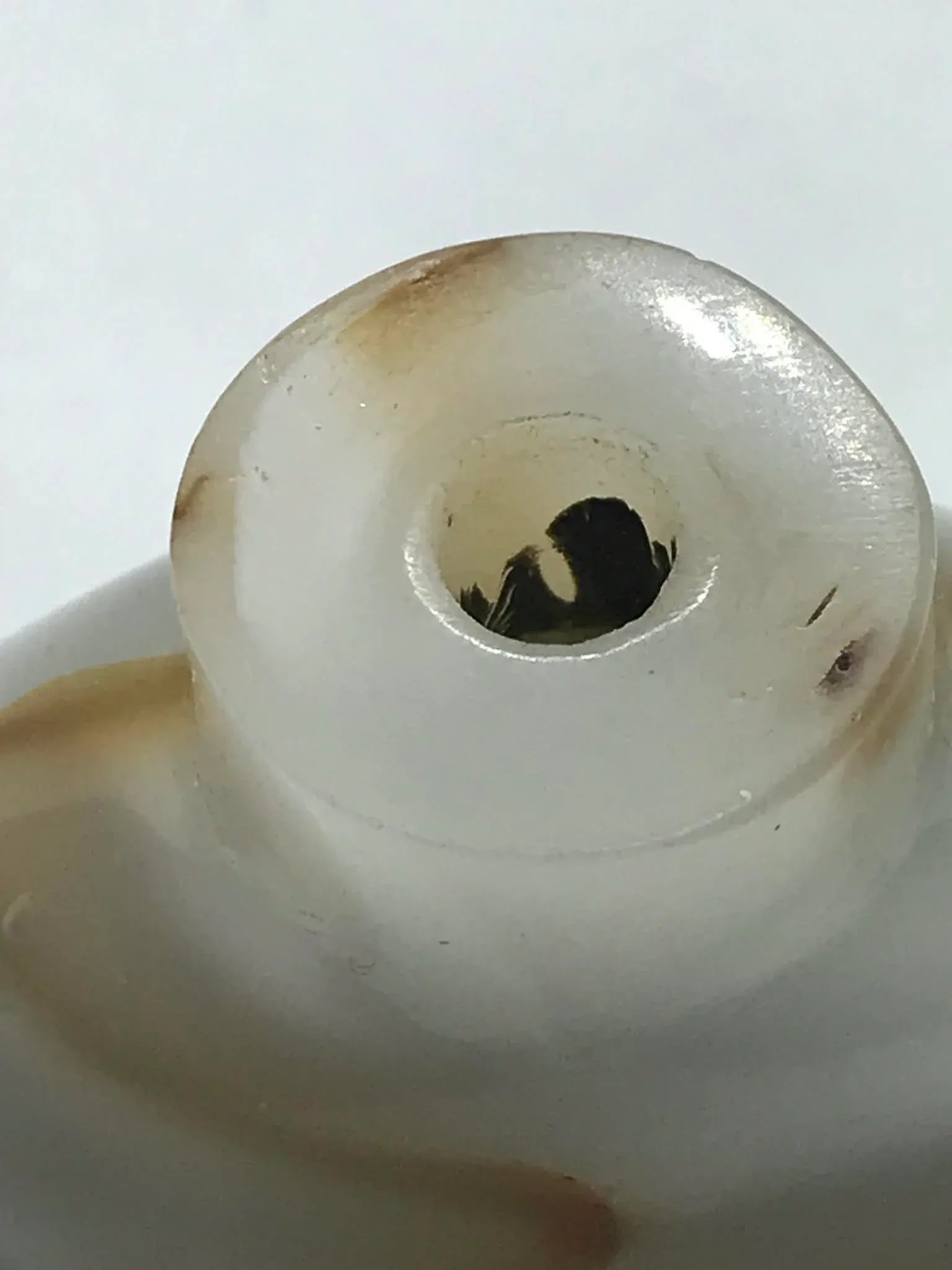 Vintage Glass Snuff Bottle Imitating Banded Agate - 8