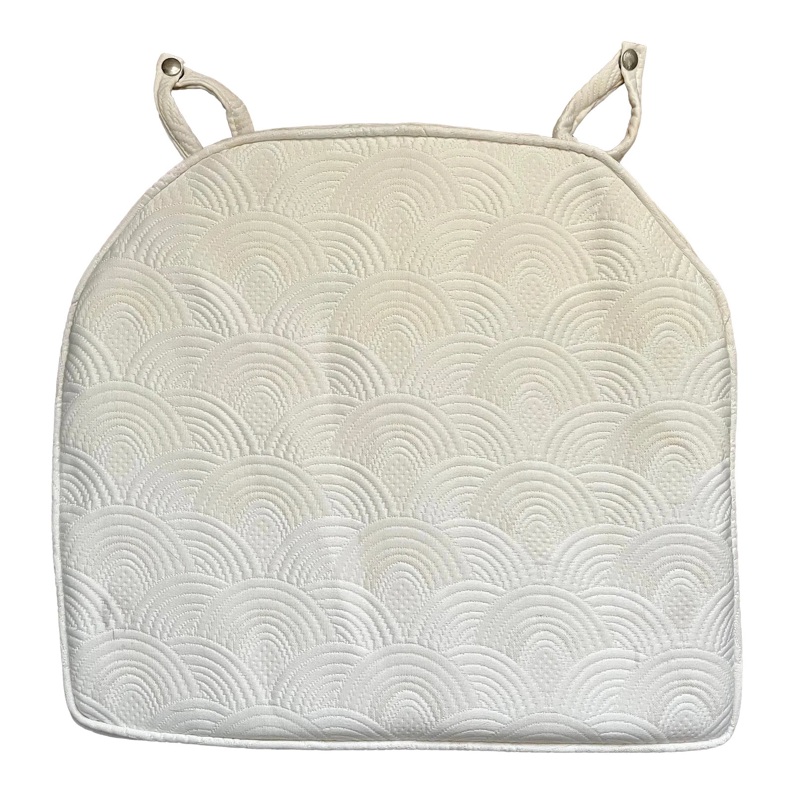 Vintage Brighton Chair Custom Made Seat Cushion - Insert Included: Vintage seat cushion made specifically to fit the dimensions of a Brighton style chair. Recently laundered cover and newly fitted interior insert foam included. The fabric is a thick white and