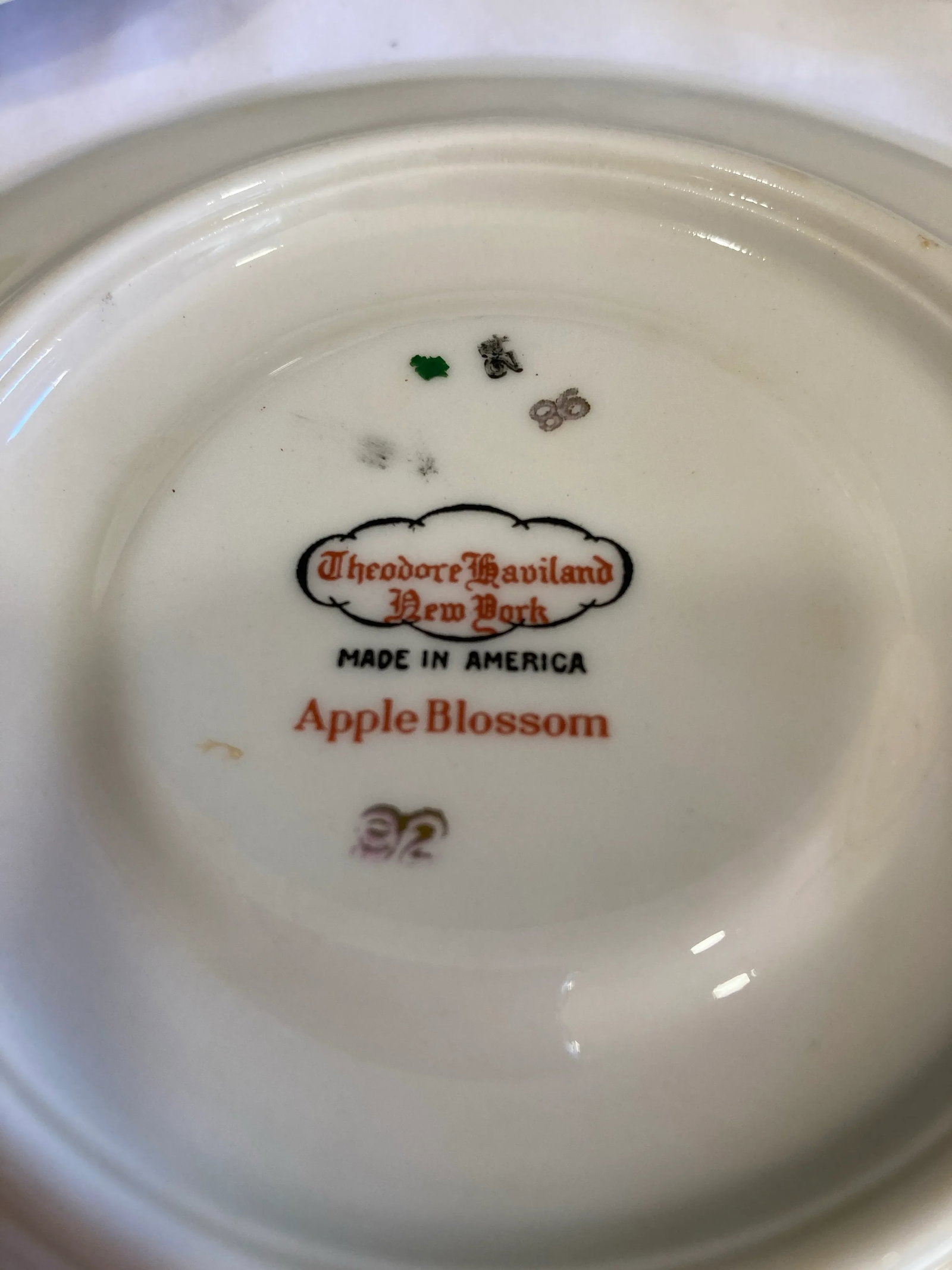 Mid-Century Theodore Haviland Apple Blossom Tea Cup & Saucer Set- 14 Pieces - 8
